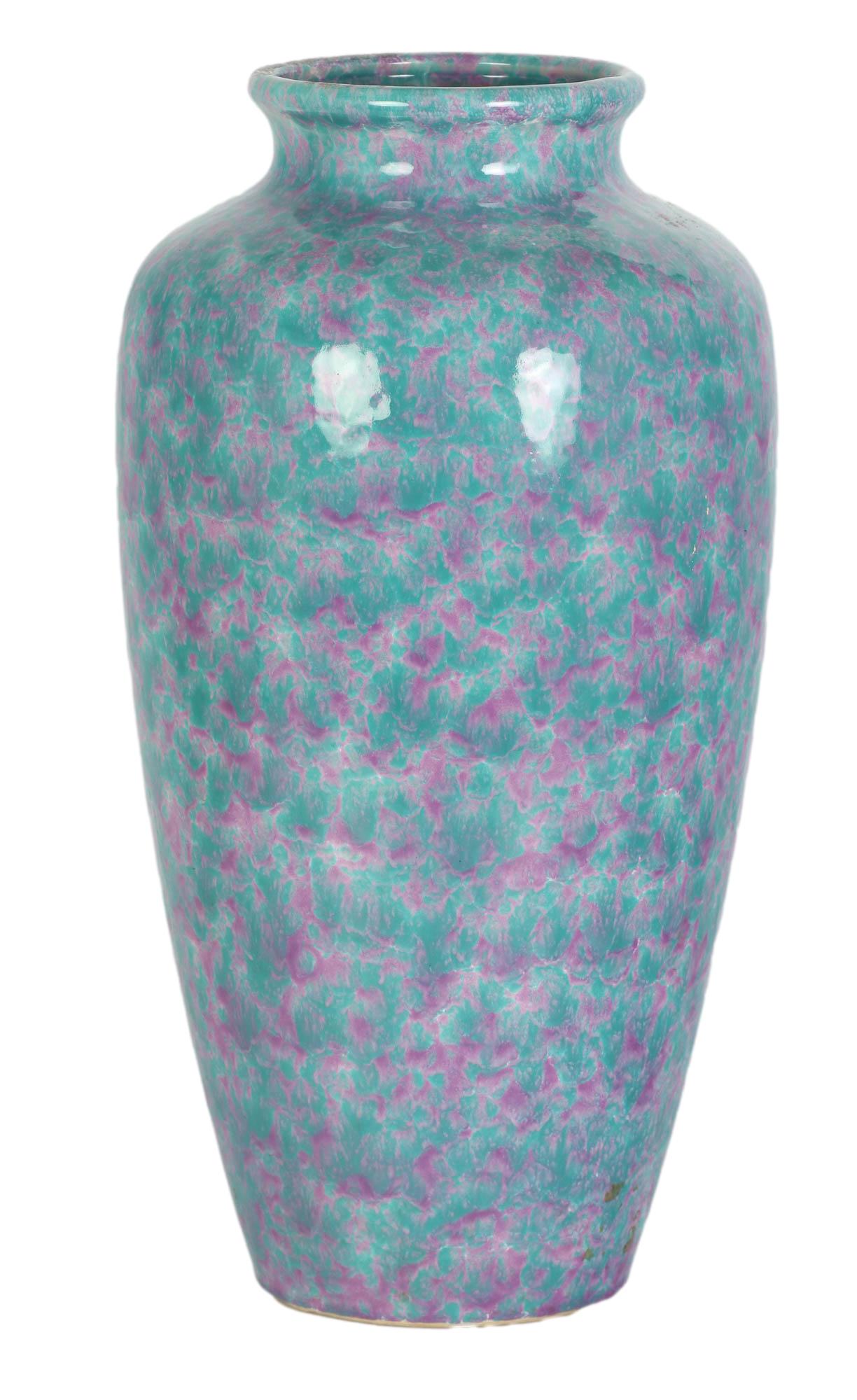 Mid 20C German Scheurich Blue Plum Ceramic Vase (1 of 4)