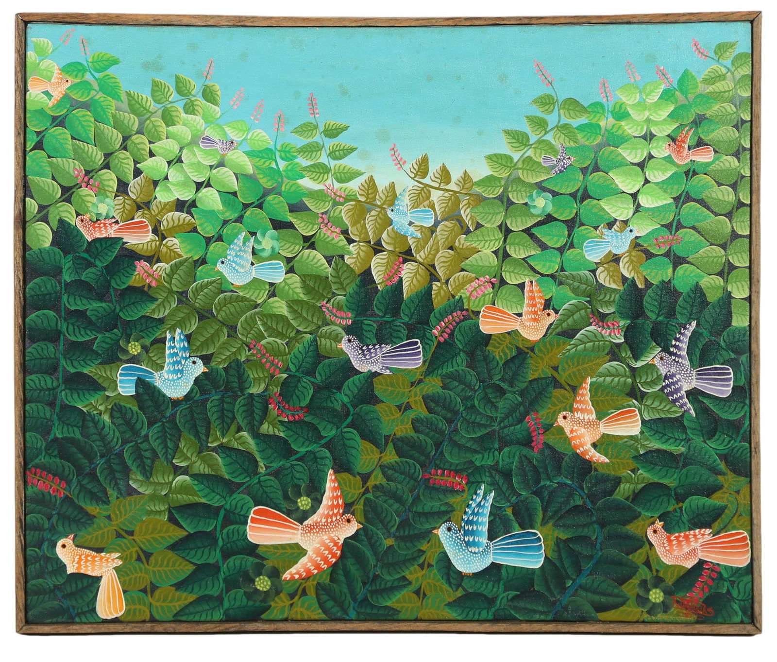 Robert Damour b.1950 Haitian Folk Art Oil Painting (1 of 4)