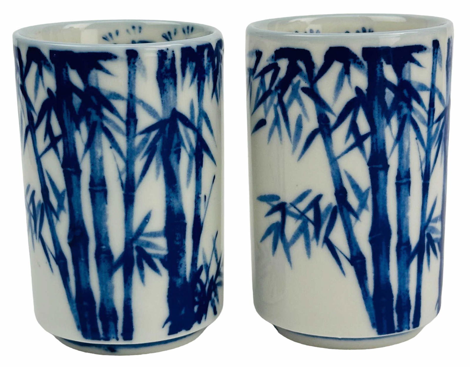 Chinese Porcelain Blue Bamboo Toothpick Holder x 2 (1 of 5)