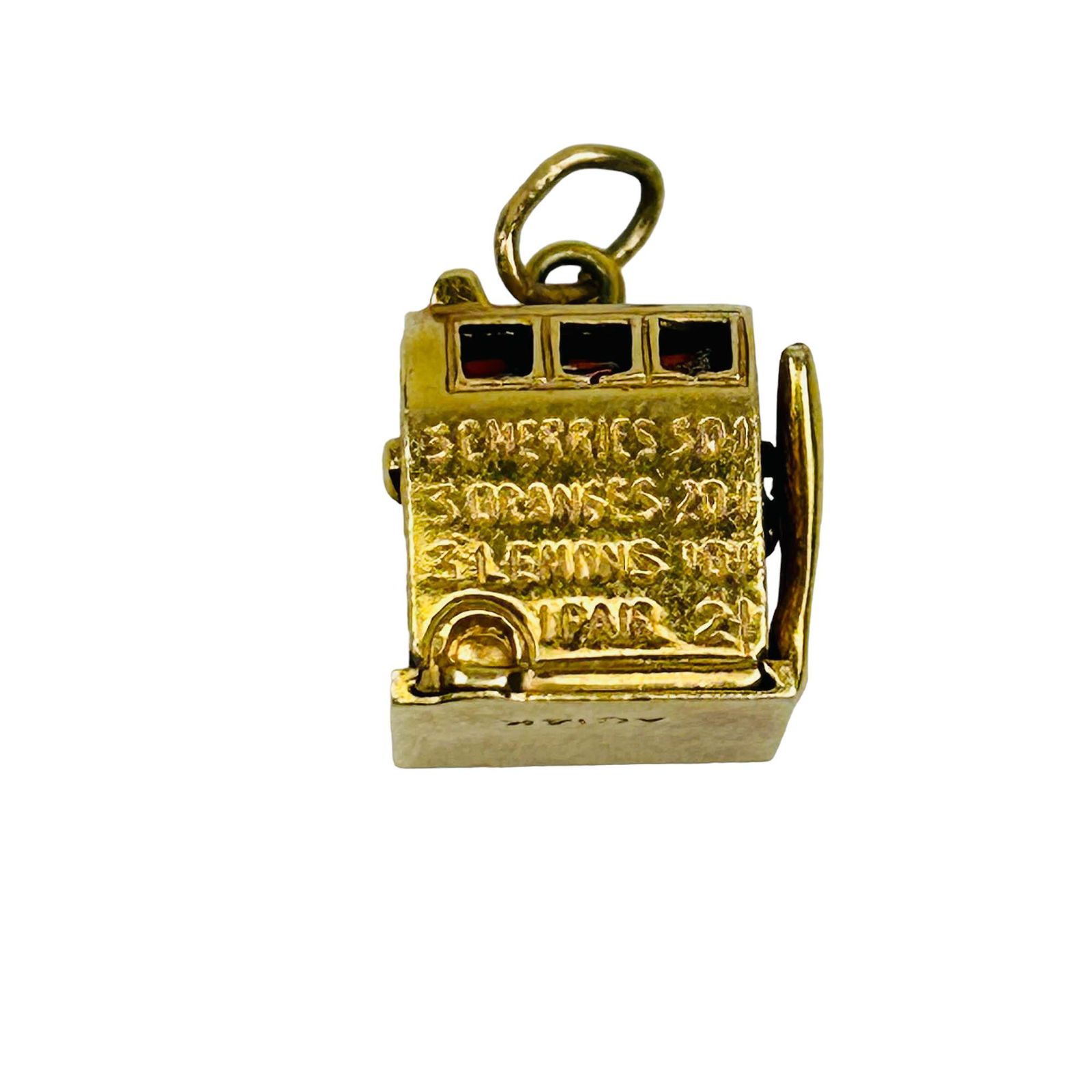 14K Gold Old Mechanical Slot Machine Charm 5.60g (1 of 6)