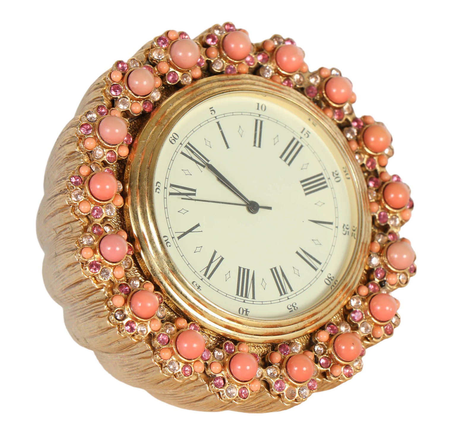 Jay Strongwater Bejeweled Quartz Round Desk Clock (1 of 4)