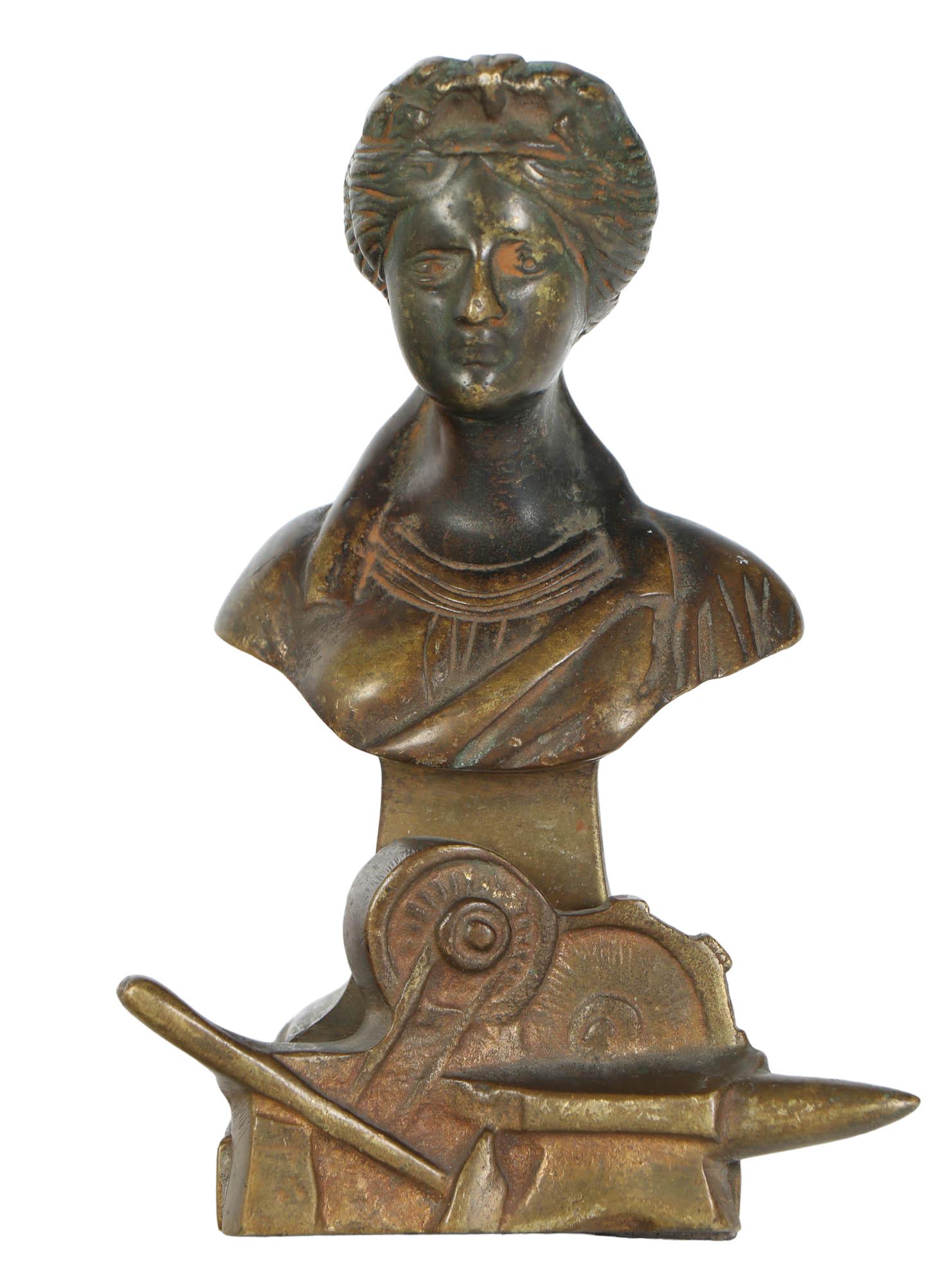 19C French Bronze Allegorical Bust Of Woman Statue (1 of 4)