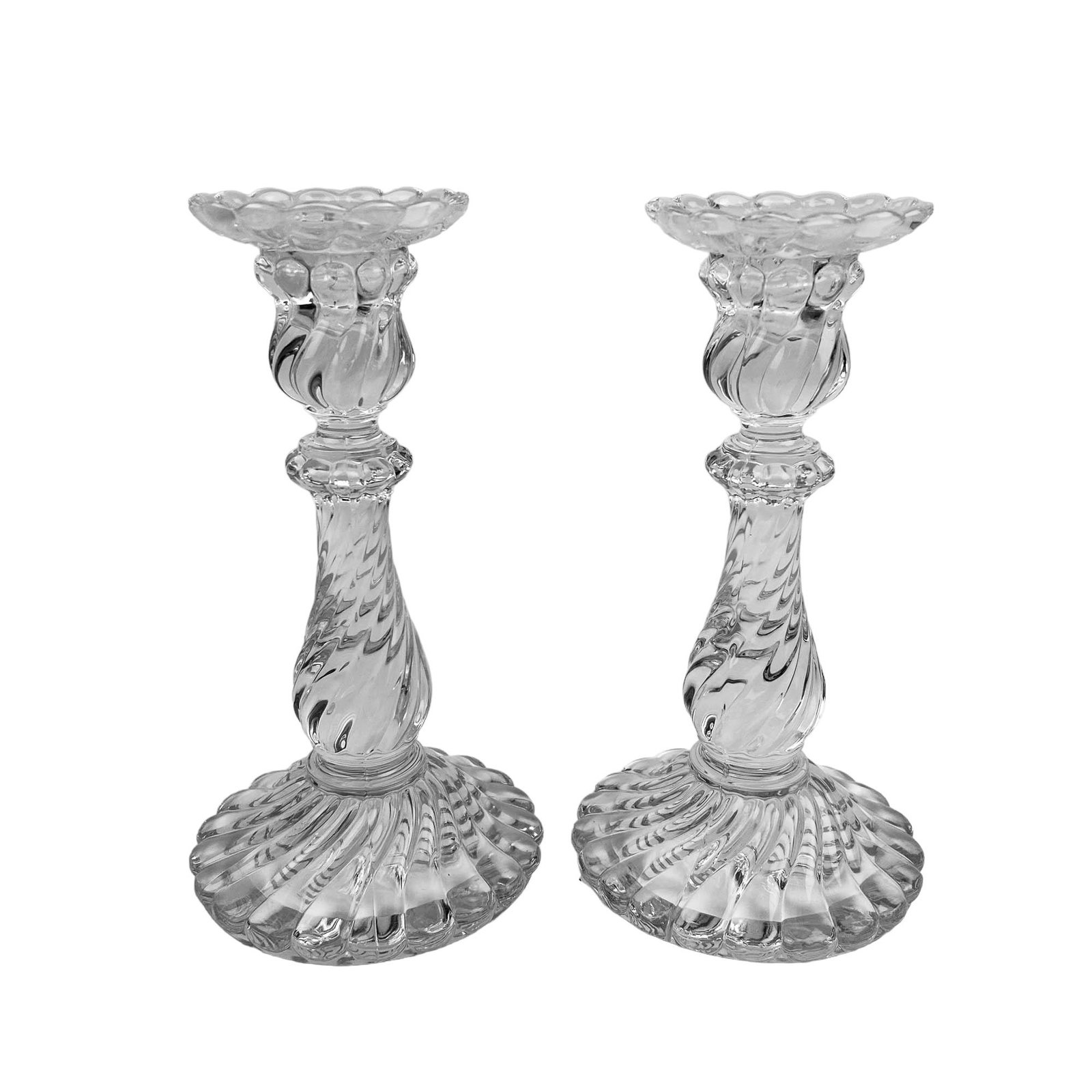 Baccarat Crystal Bambous Art Glass Candle Holder PR (1 of 4)