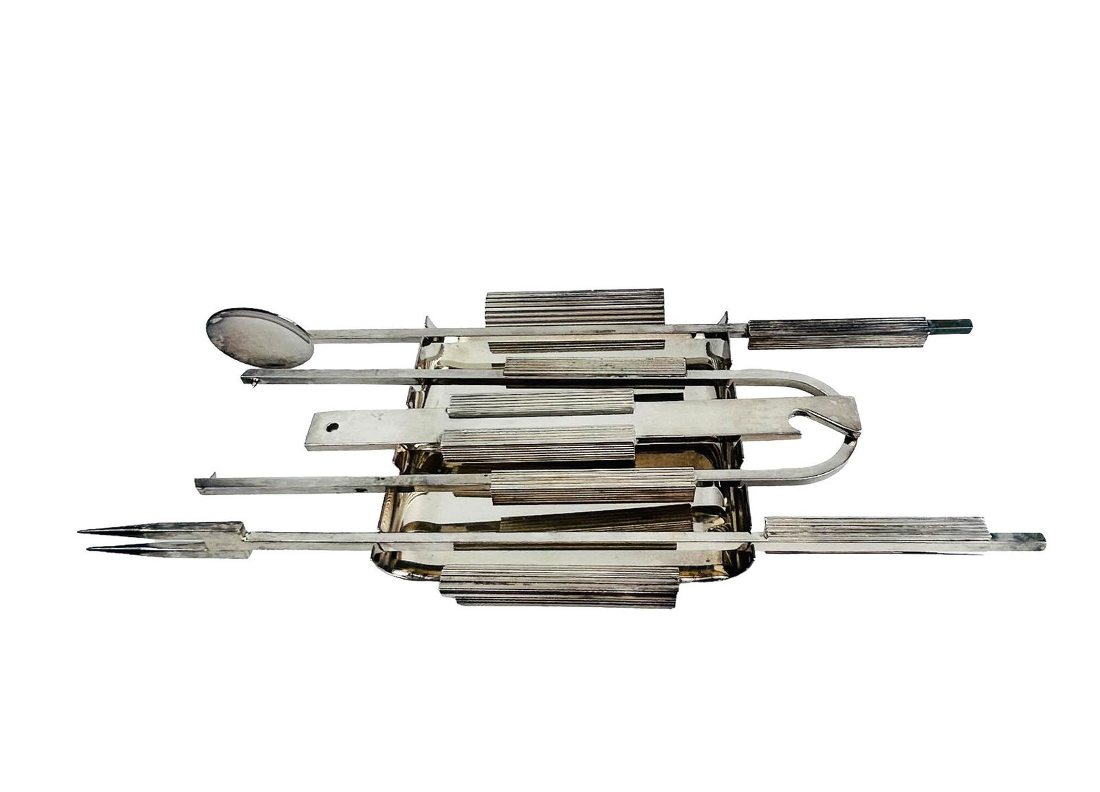 Mid Century Silver Plate Gio Ponti Barware 5pc SET (1 of 6)