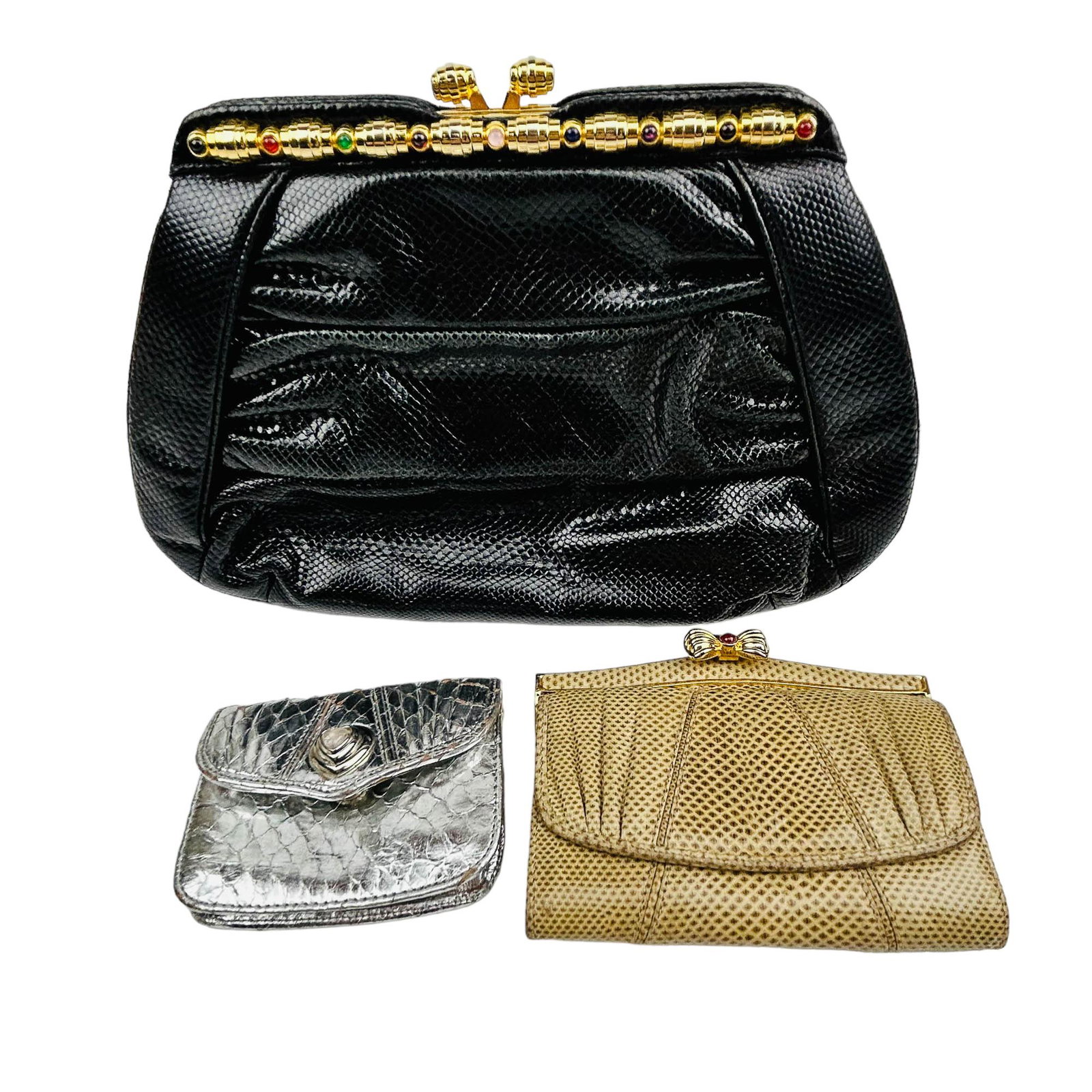 Judith Leiber Leather Purse Wallet & Key Pouch LOT (1 of 9)