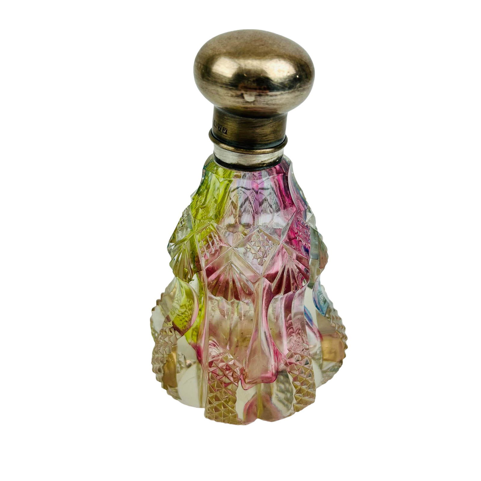 Antique Cut Glass Silver Mounted Perfume Bottle (1 of 5)