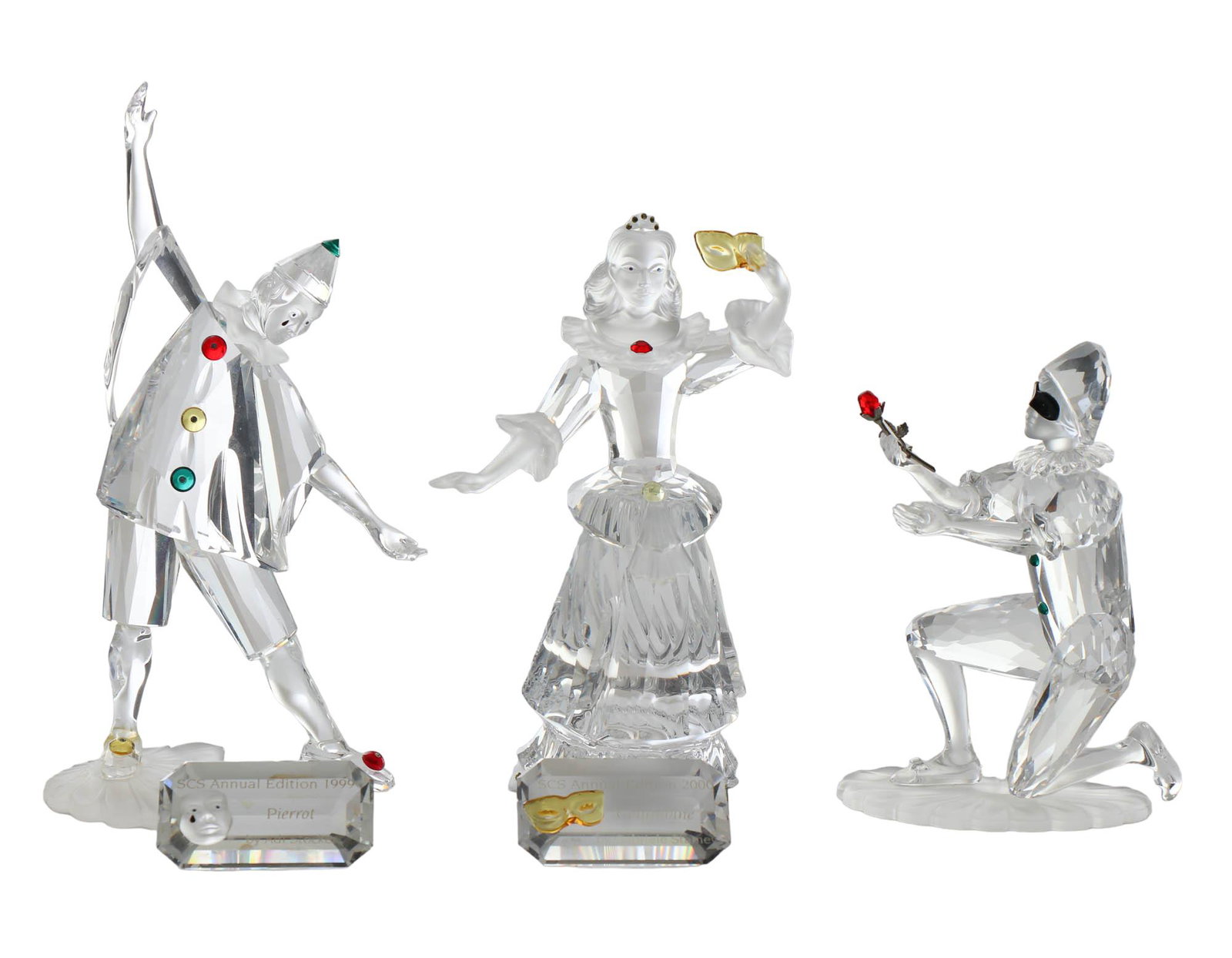 Swarovski Masquerade 3pc Figurine LOT w/ Box COA (1 of 7)