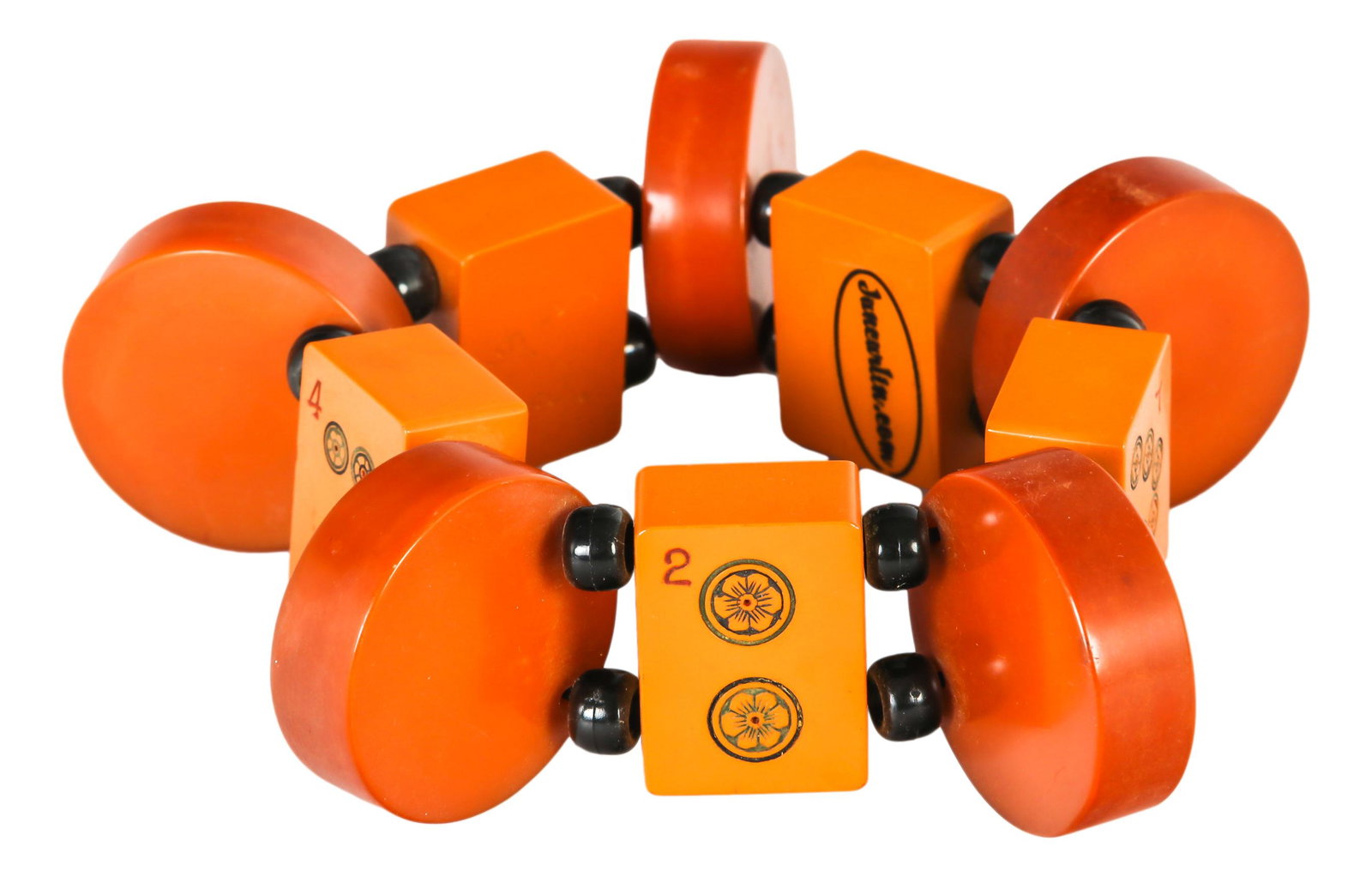 Jan Carlin Bakelite Mahjong & Backgammon Bracelet (1 of 5)