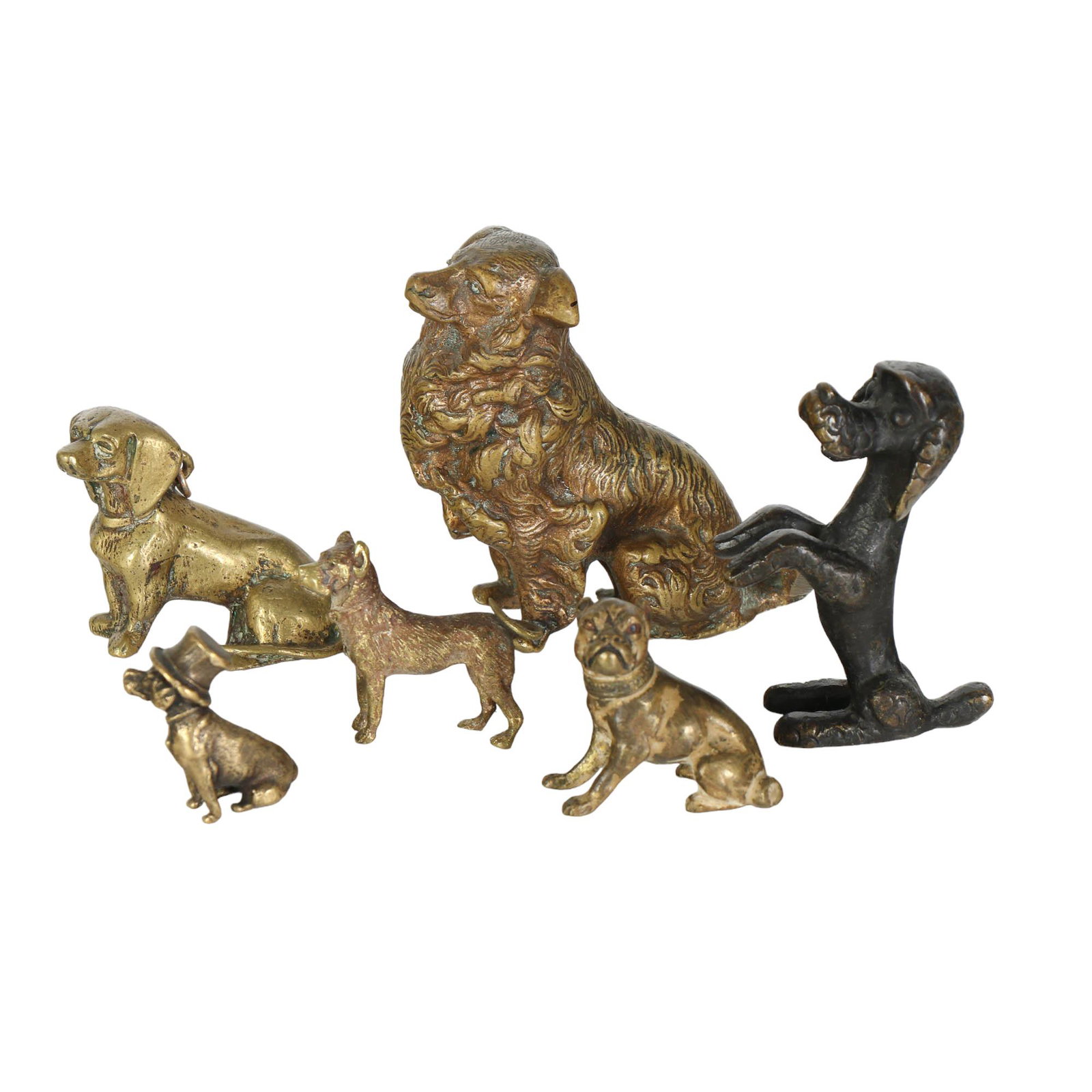 Collection Of Vienna Bronze Dog Figurine 6pc LOT (1 of 6)