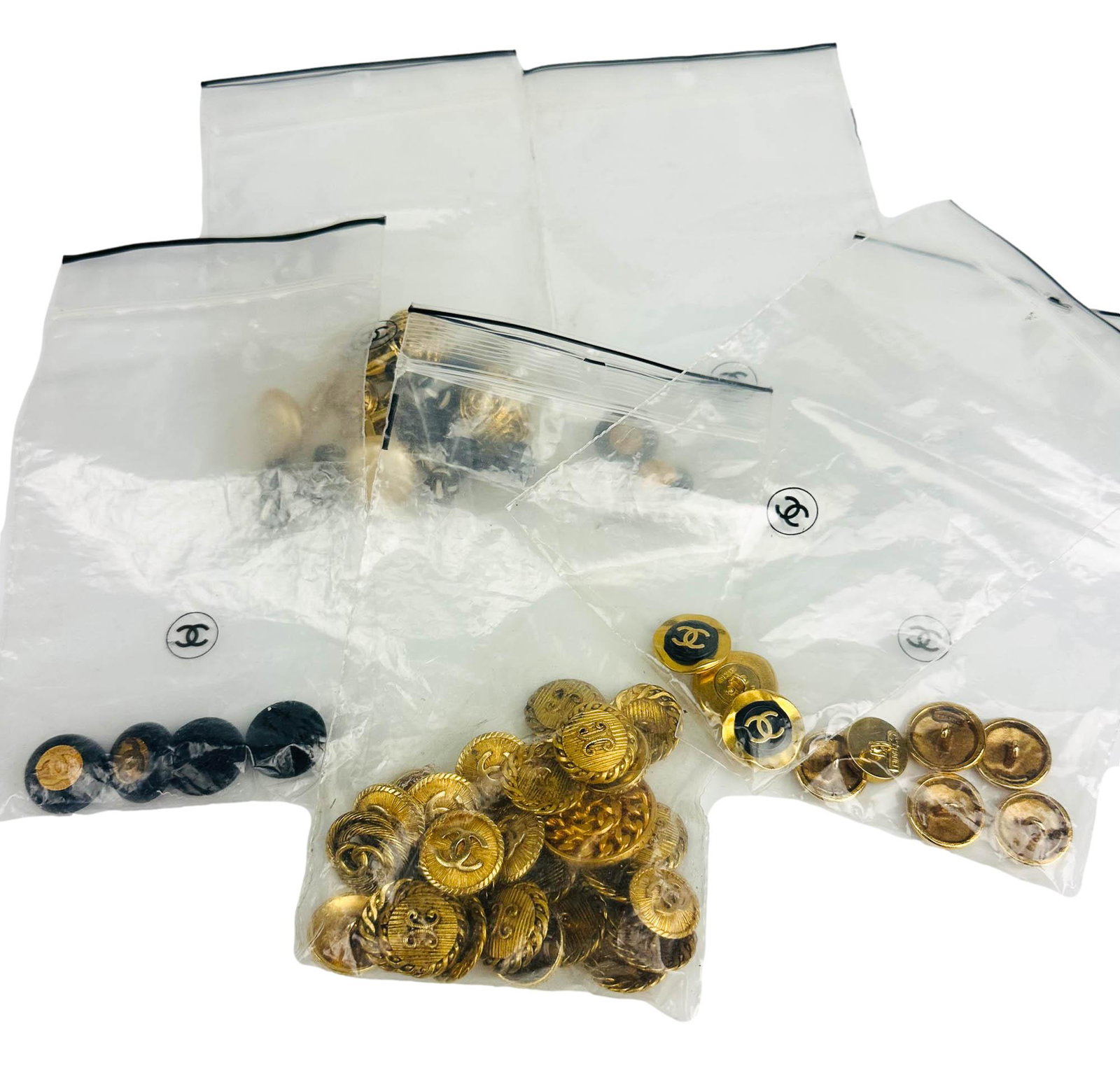 Chanel Gold Tone Black Buttons Cufflinks 51pc LOT (1 of 8)