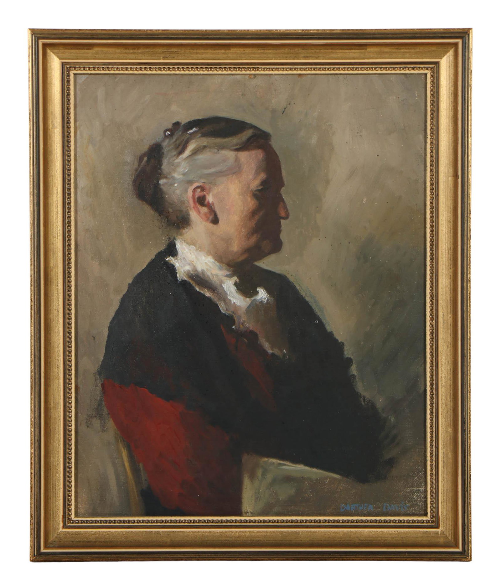 Darthea Davis Profile Portrait Lady Oil Painting (1 of 5)