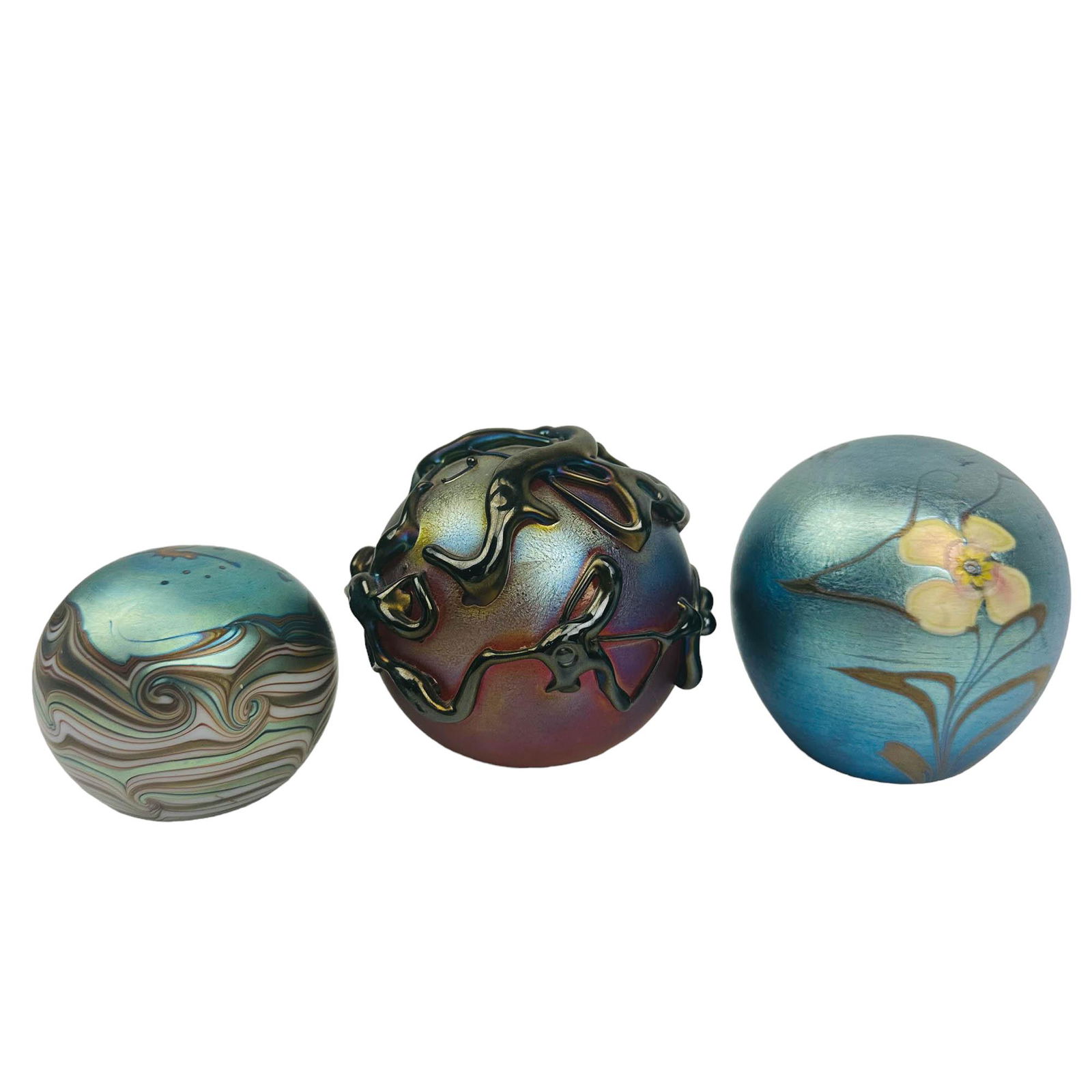 Lundberg Vandermark HAT Glass Paperweight 3pc LOT (1 of 7)