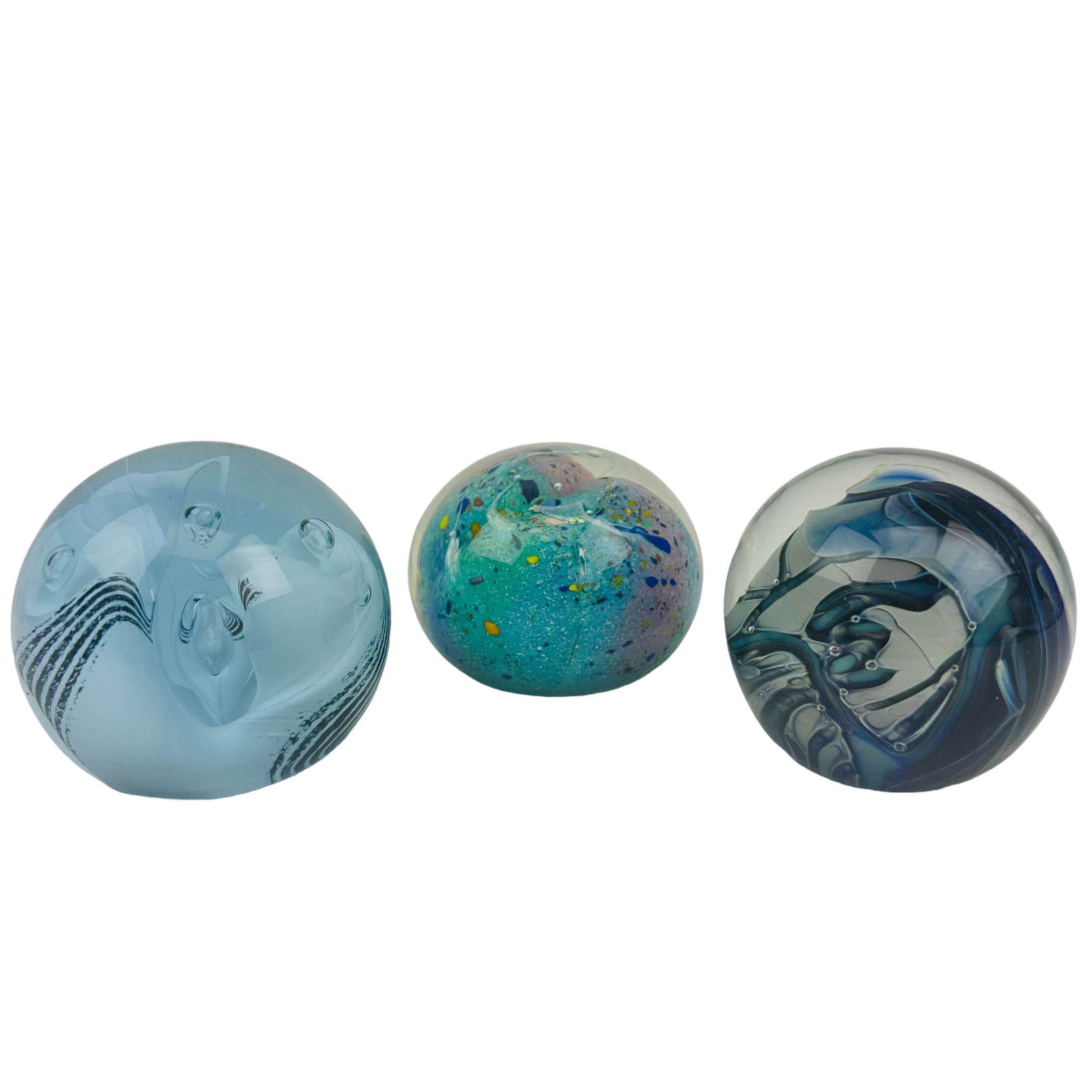 Strong Bagwell Caithness Glass Paperweight 3pc LOT (1 of 5)