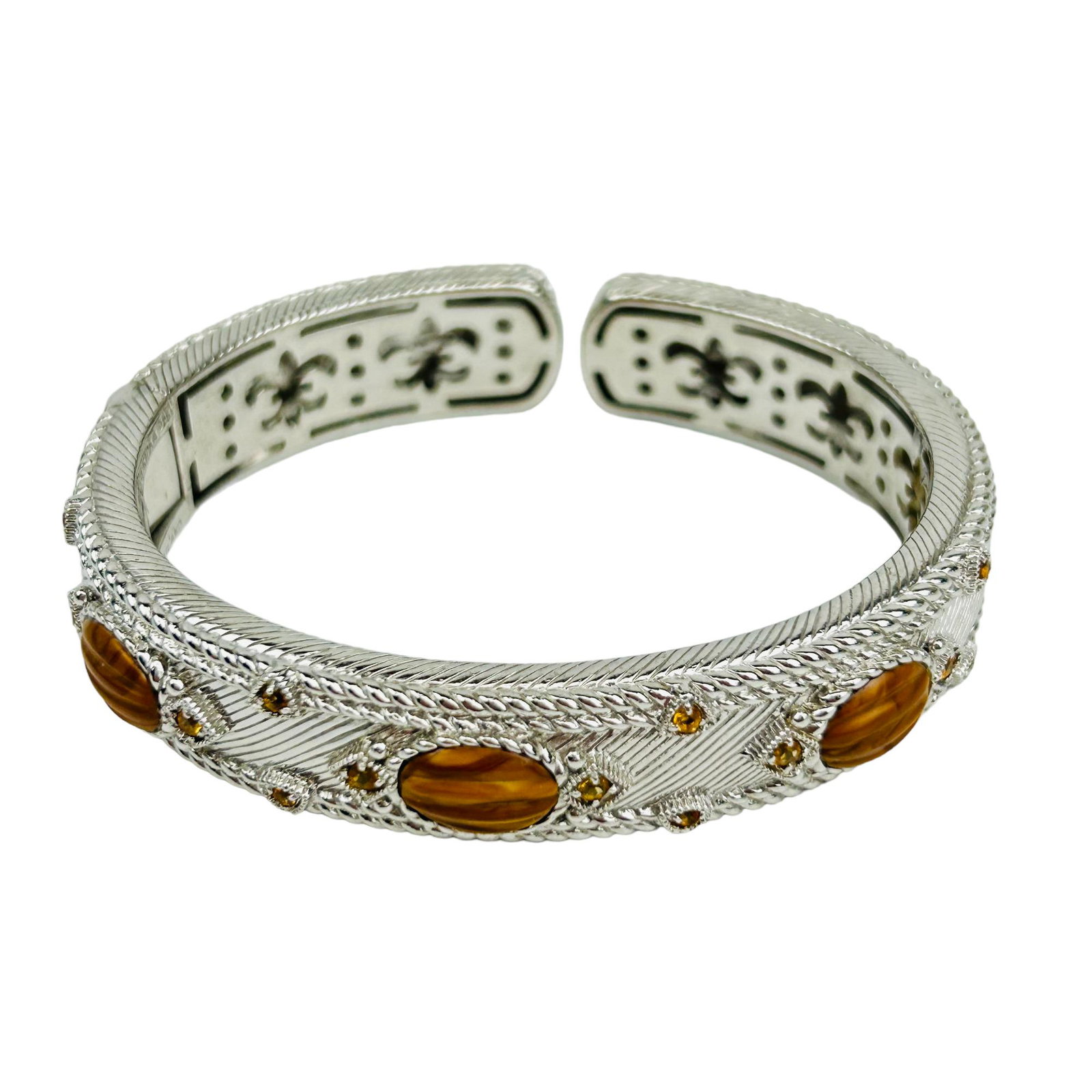 Judith Ripka Sterling 925 Jasper Bangle Bracelet (1 of 5)