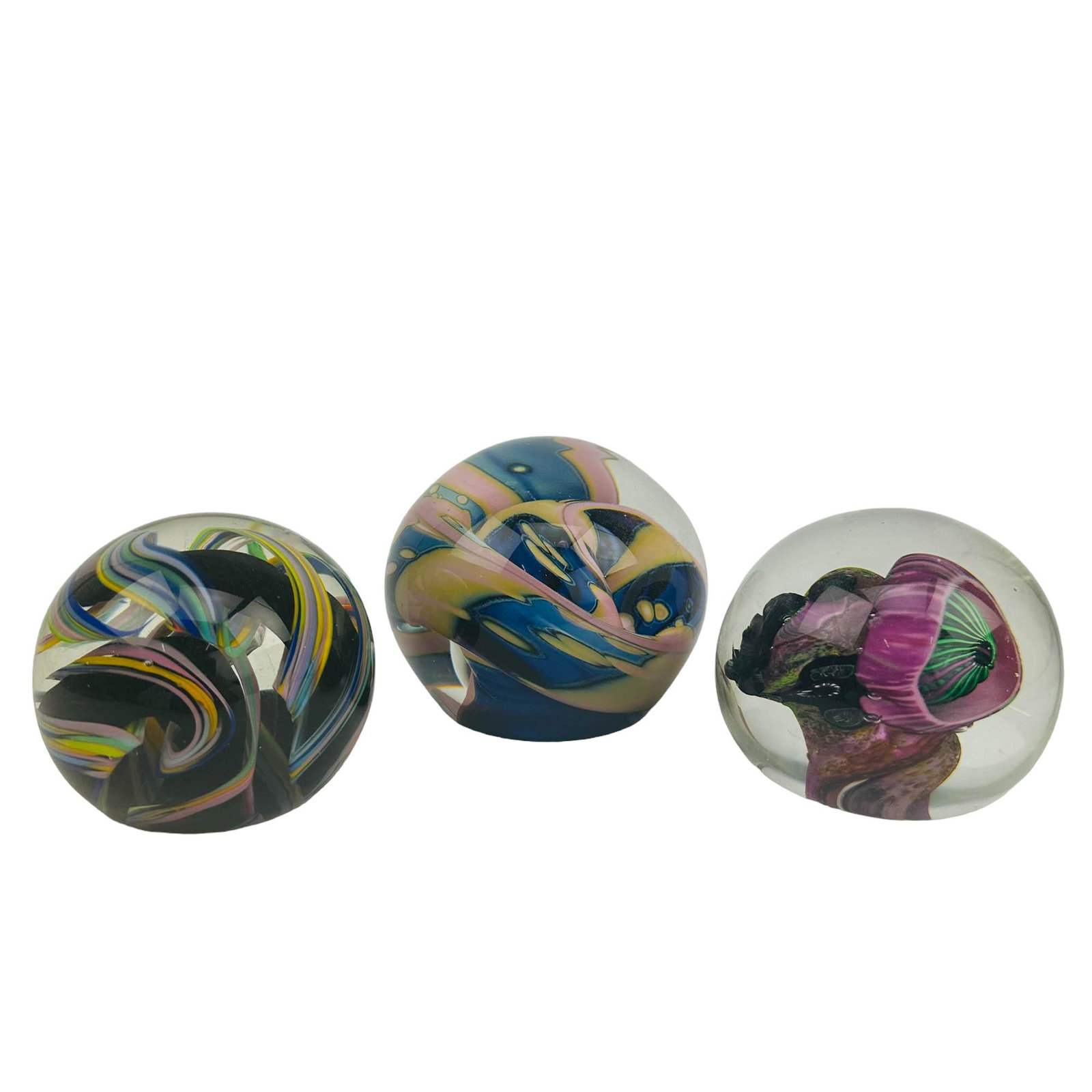Noppen Bagwell & Schulze Glass Paperweight 3pc LOT (1 of 5)