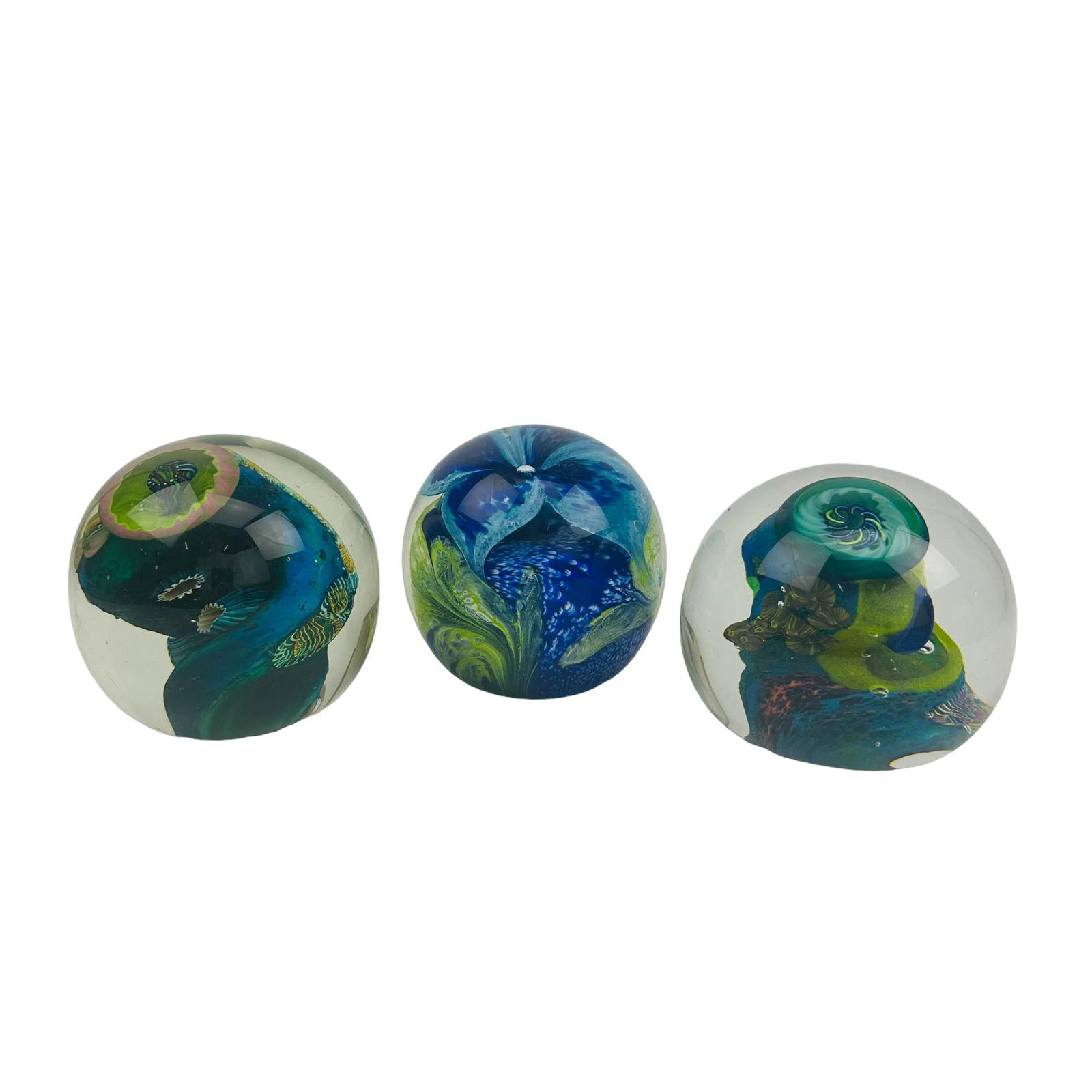 Aro Schulze Studio Glass Deck Paperweight 3pc LOT (1 of 5)