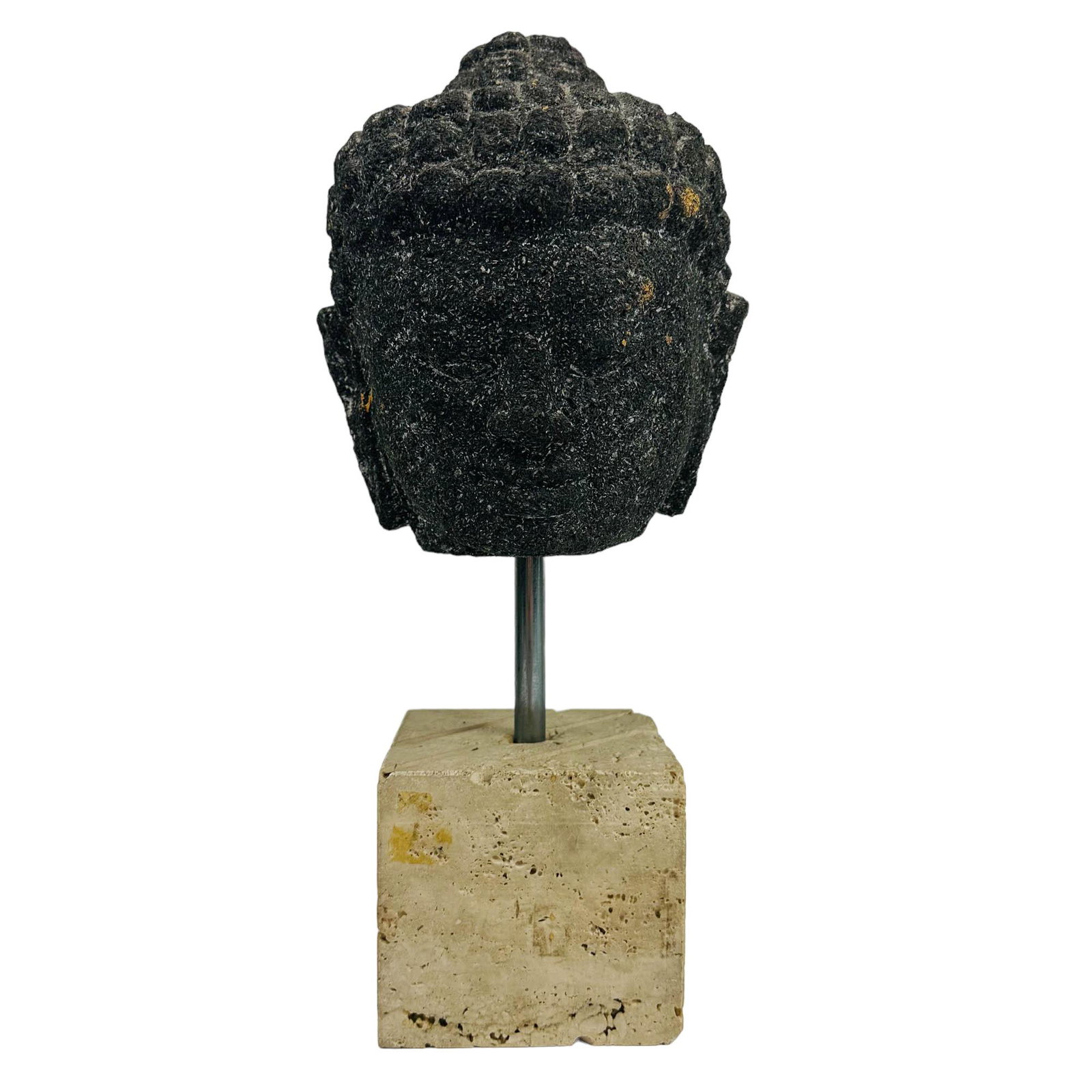 Carved Stone Buddha Kwan Yin Bust Head Sculpture (1 of 4)
