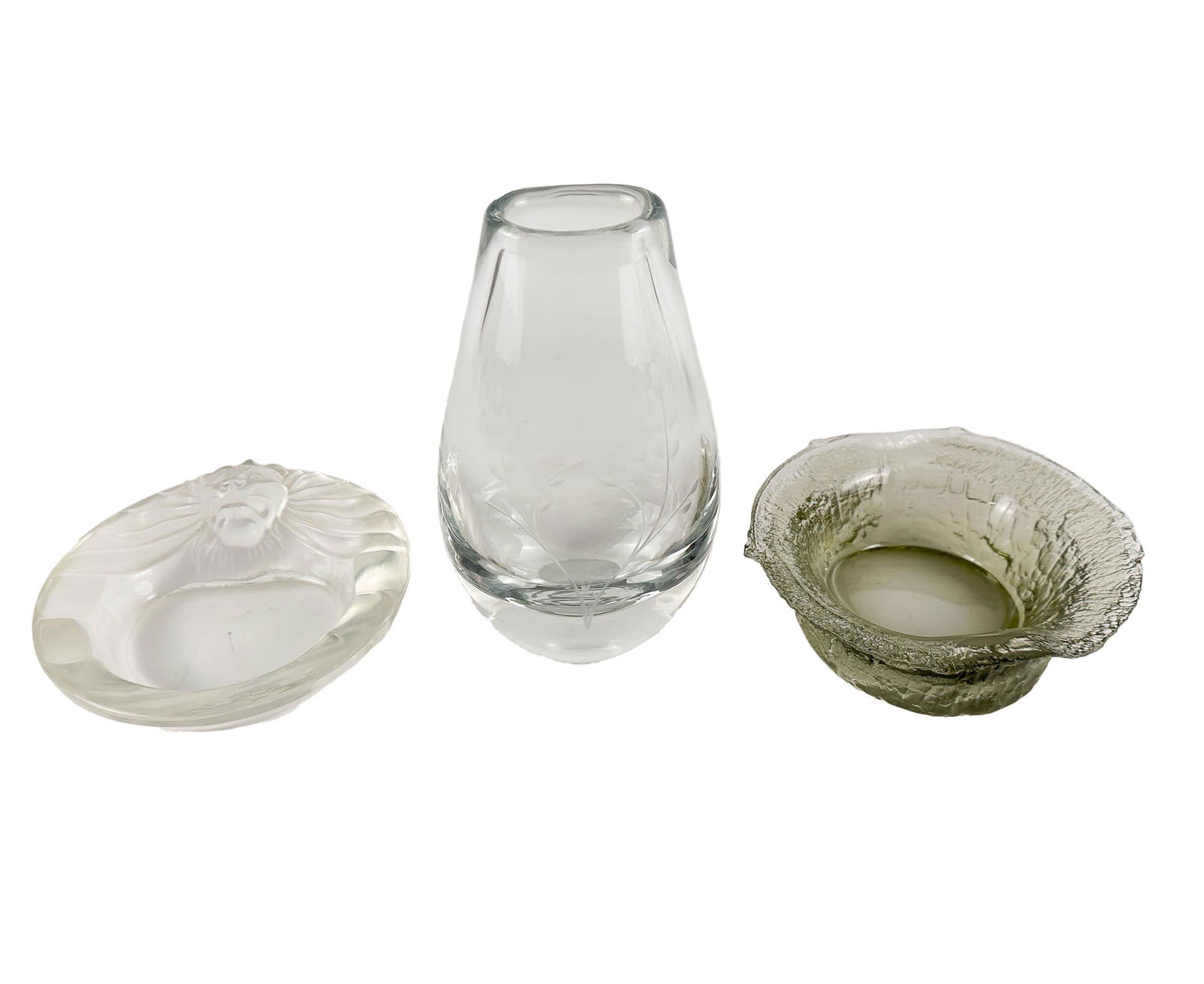 Lalique Kosta Boda Iittala Glass Bowl Vase 3pc LOT (1 of 6)