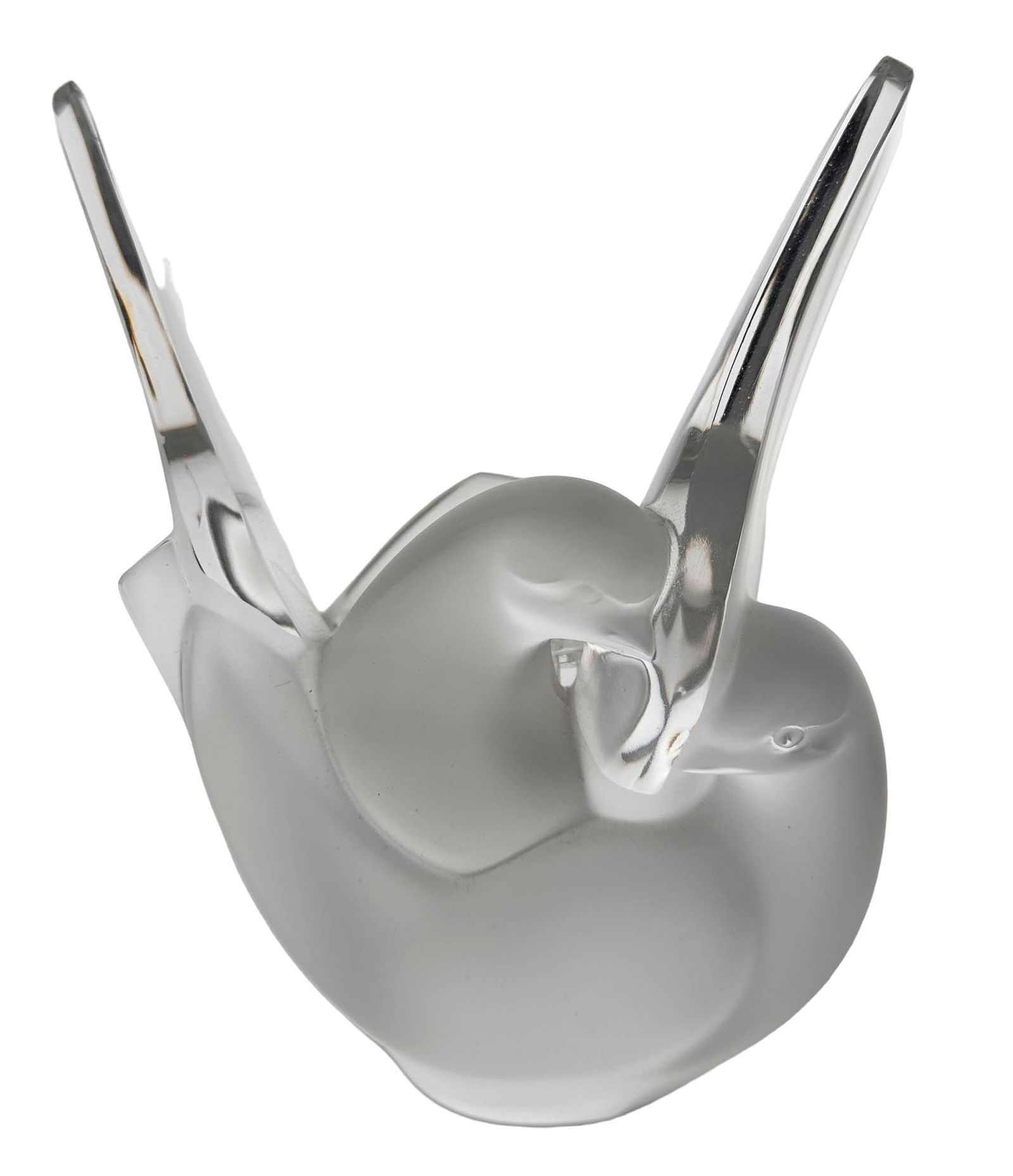 Lalique Crystal Sylvie Lovebirds Flower Frog Vase (1 of 7)