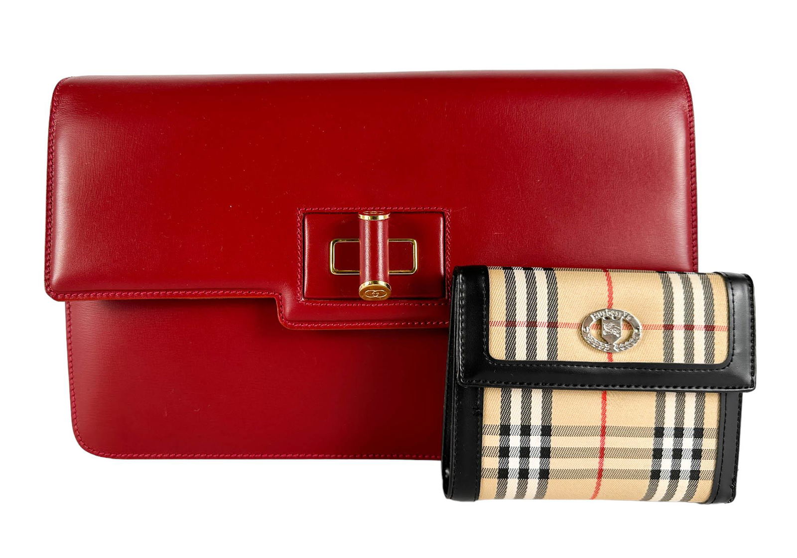 Vintage Gucci Bag Burberry Designer Wallet Lot