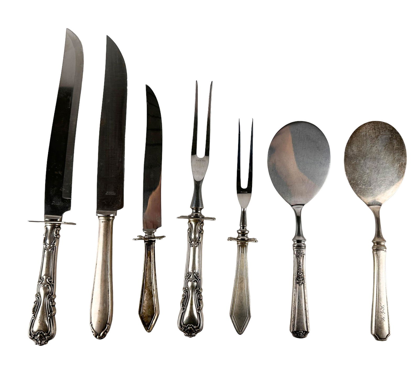 Sterling Handle w/ Stainless Carving Set 7pc LOT (1 of 6)