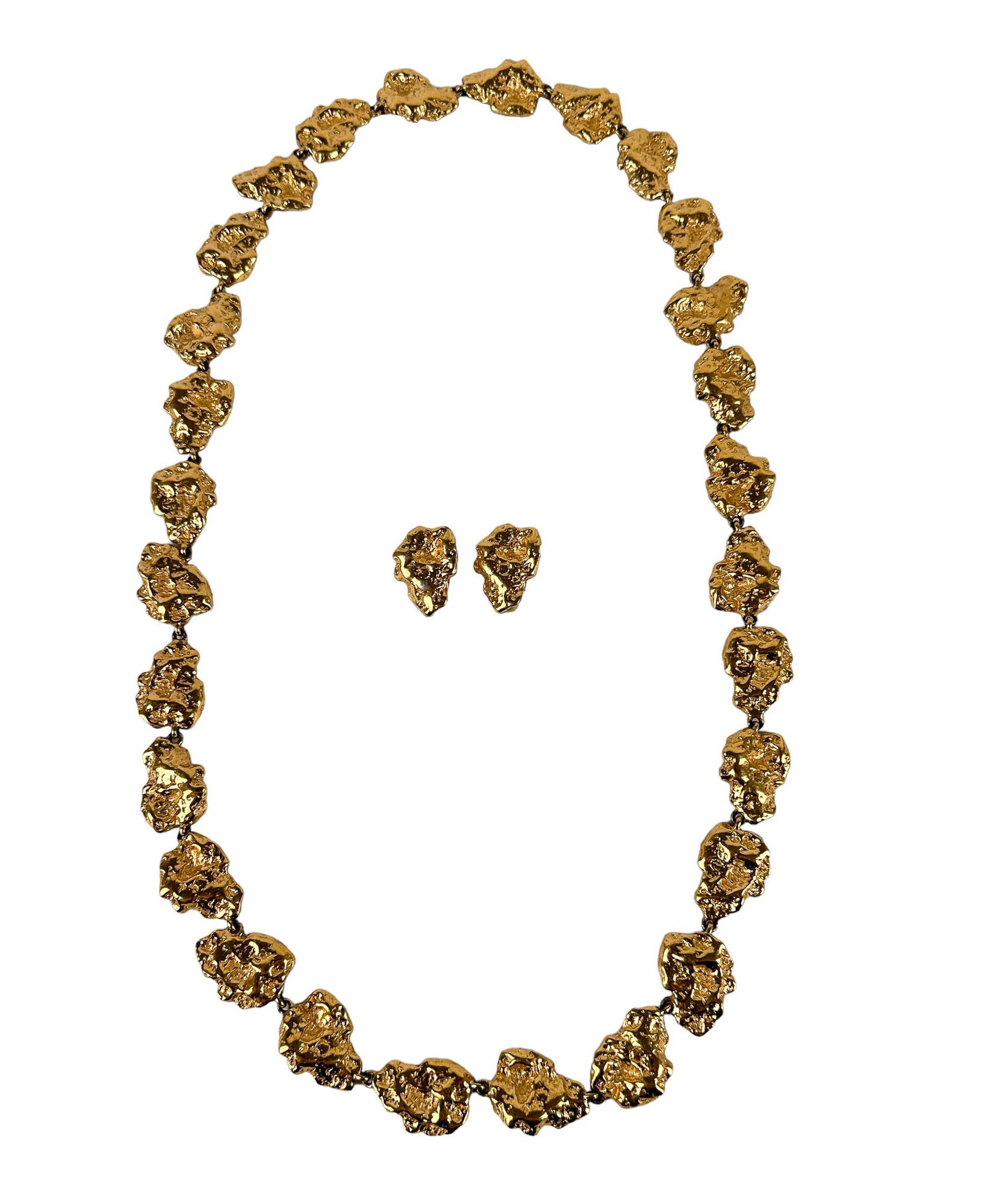 Ciner Gold Tone Runway Necklace & Clip Earring LOT (1 of 7)