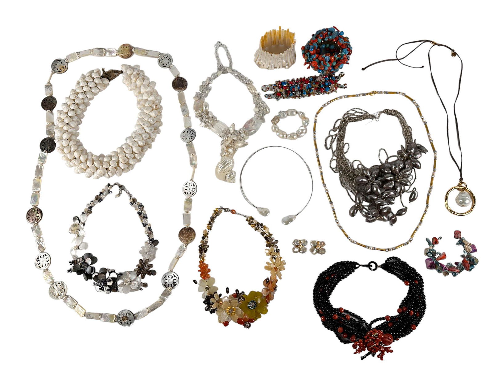 Jaded Velati Mop Shell Gemstone Necklace 15pc LOT (1 of 5)