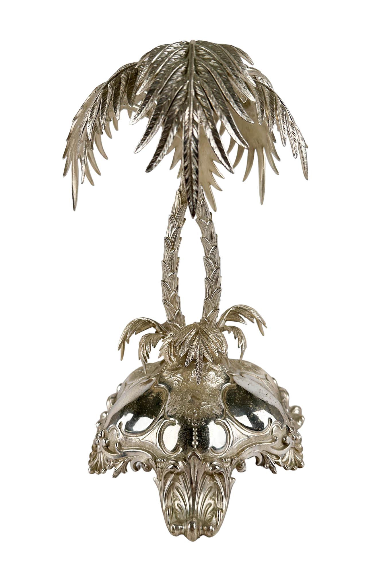 Victorian Silver Plate 12" Palm Tree Centerpiece (1 of 5)
