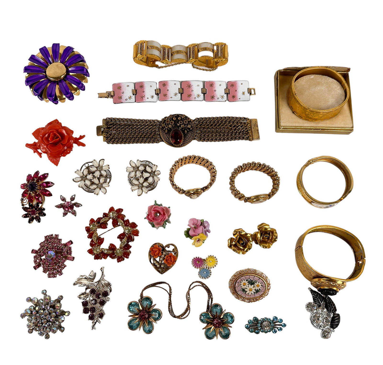 Gold Filled Bracelet & Vintage Flower Pin 28pc LOT (1 of 7)