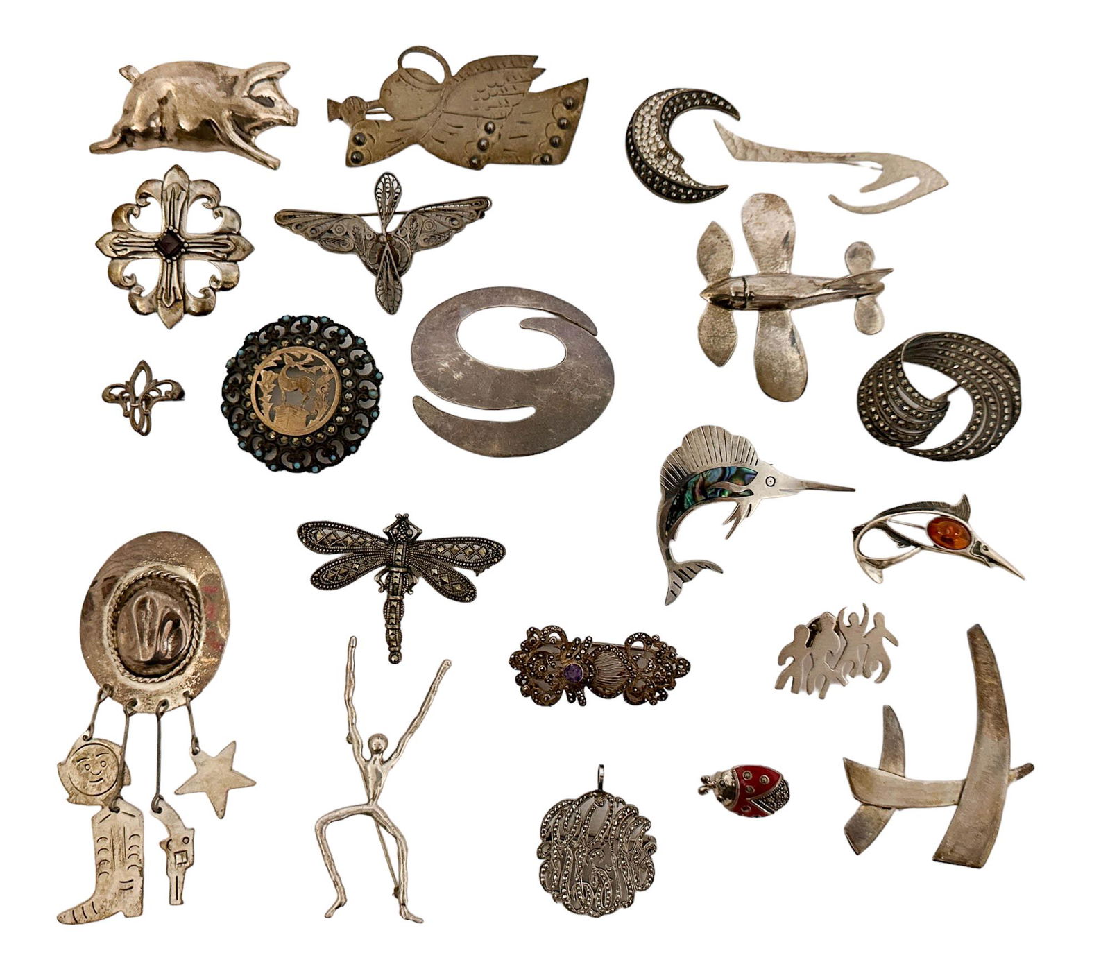 Sterling Silver 925 Estate Collection Brooch LOT (1 of 8)