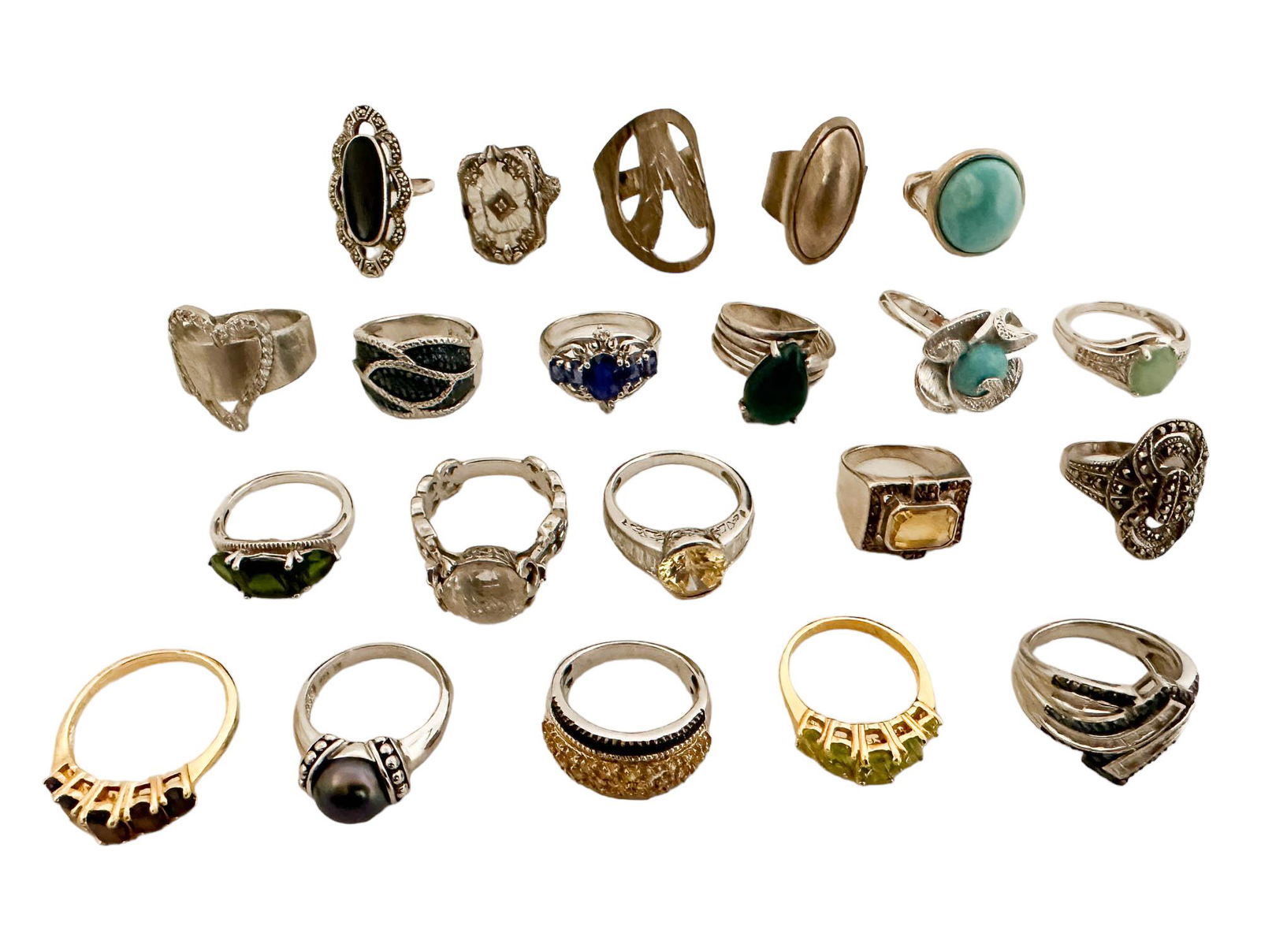 Sterling Silver Estate Collection 20pc Ring LOT (1 of 6)