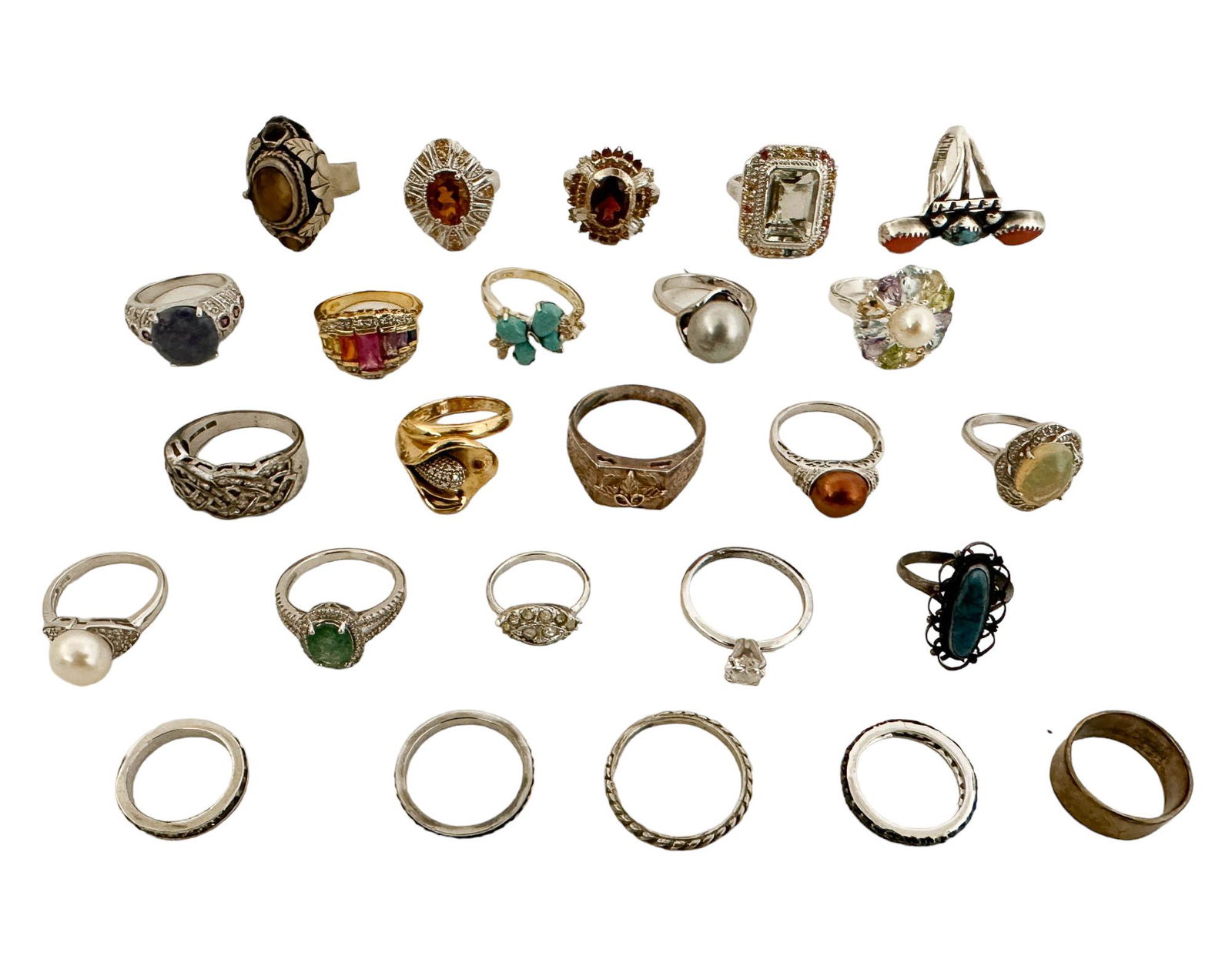 Sterling Silver Estate Collection 25pc Ring LOT (1 of 6)