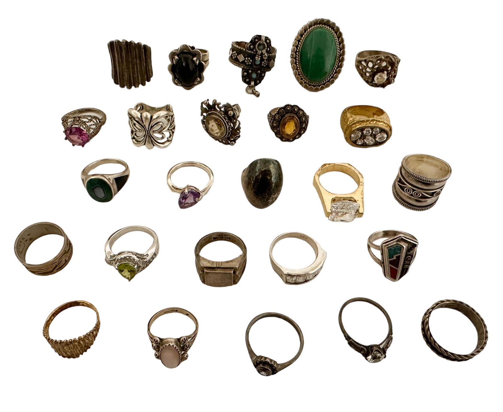 Sterling Silver Estate Collection 25pc Ring LOT (1 of 6)