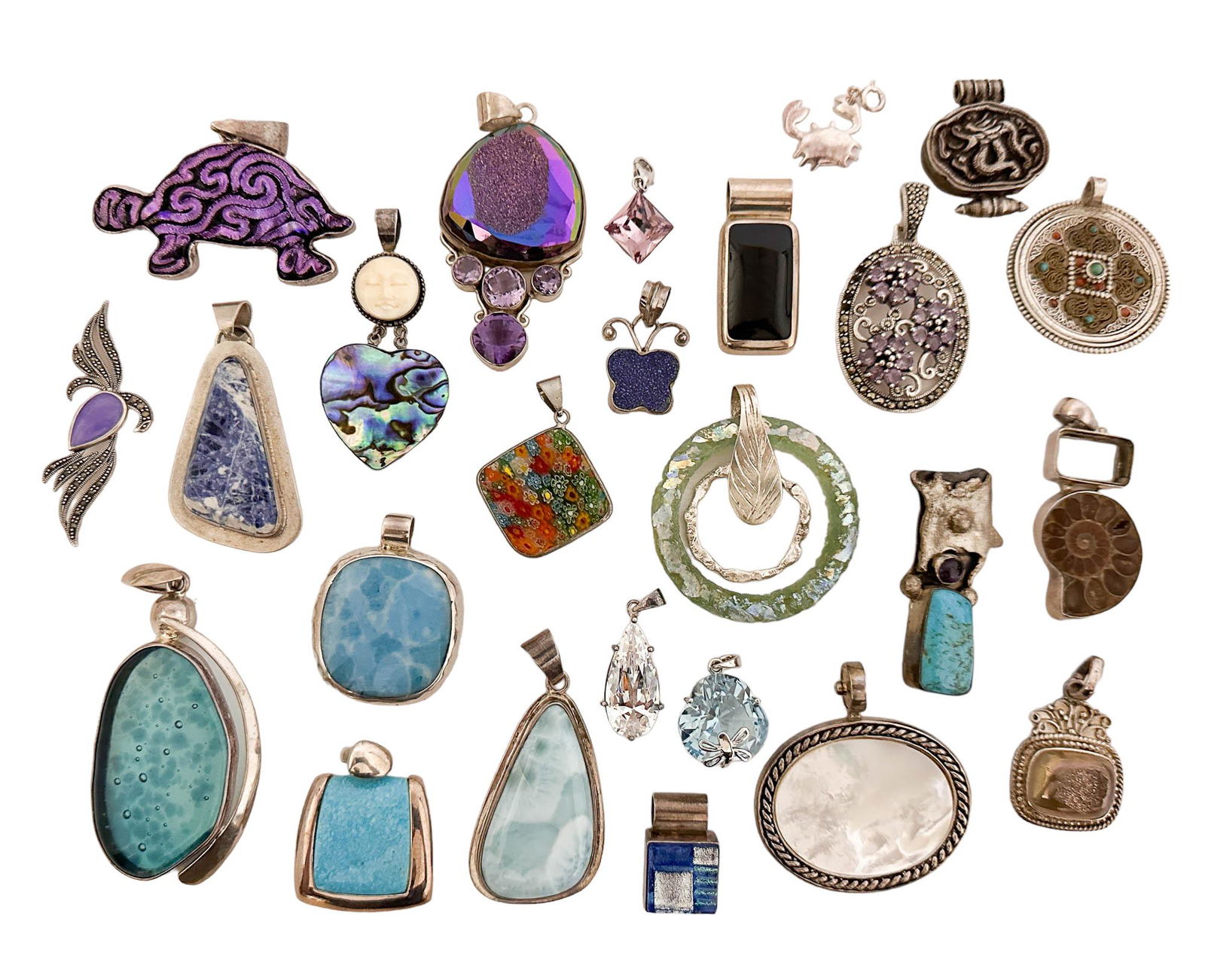 Sterling Silver 925 Gemstone Necklace Pendant 25pc (1 of 6)