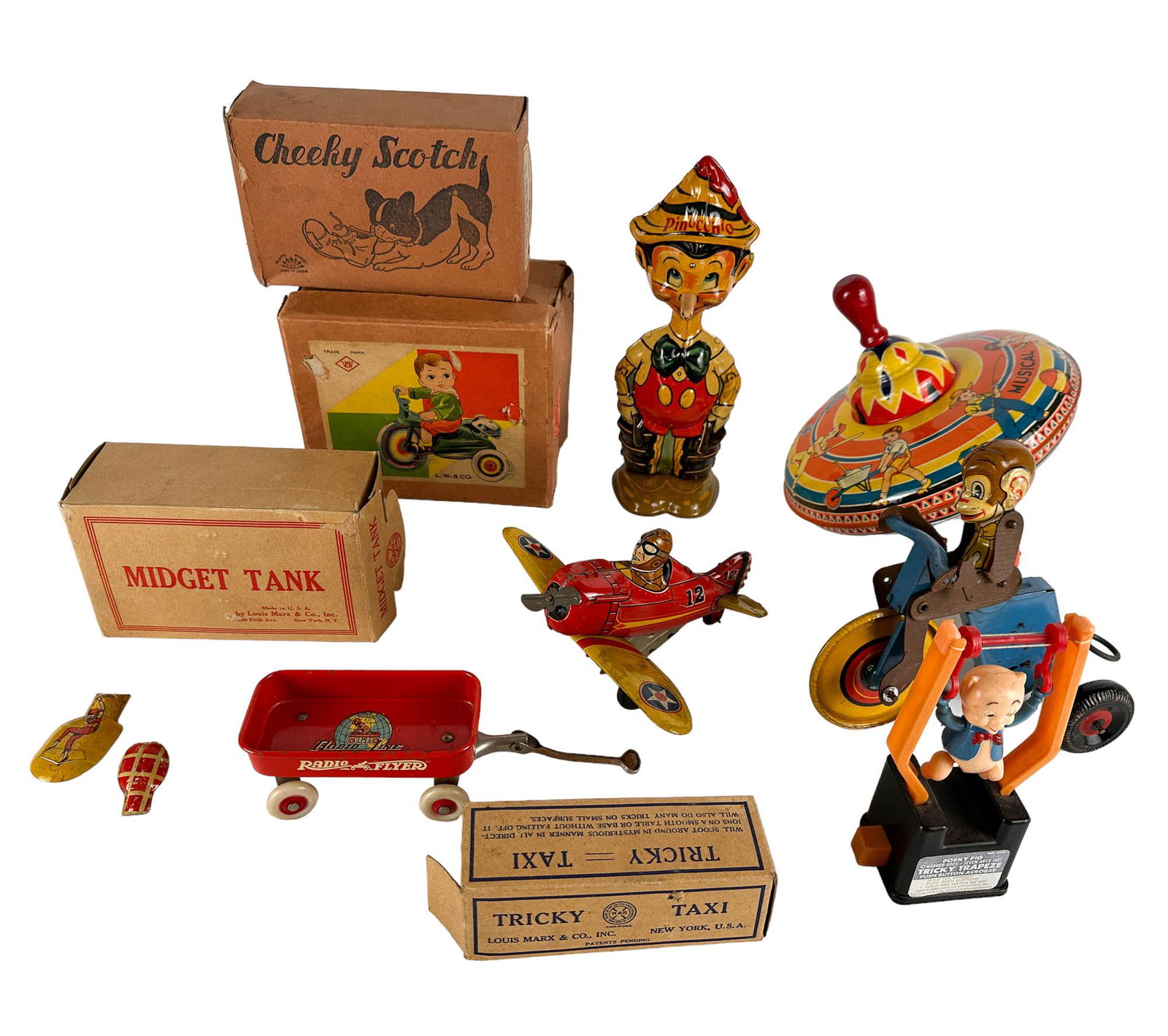 Louis Marx, Disney & Other Wind Up Tin Toy 9 pc LOT (1 of 5)