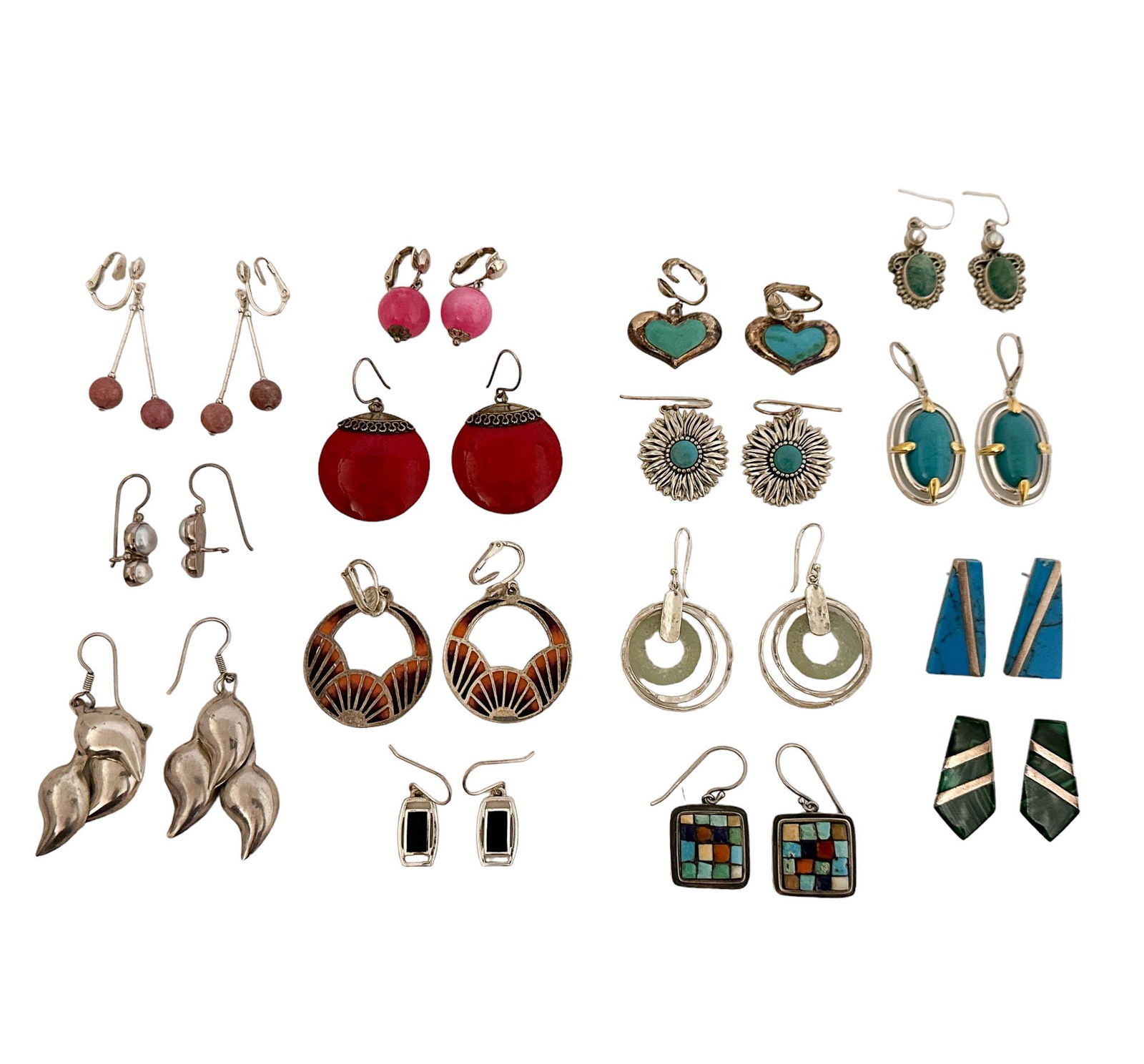 Sterling Silver 925 Gemstone Earring 15 Pair LOT (1 of 6)