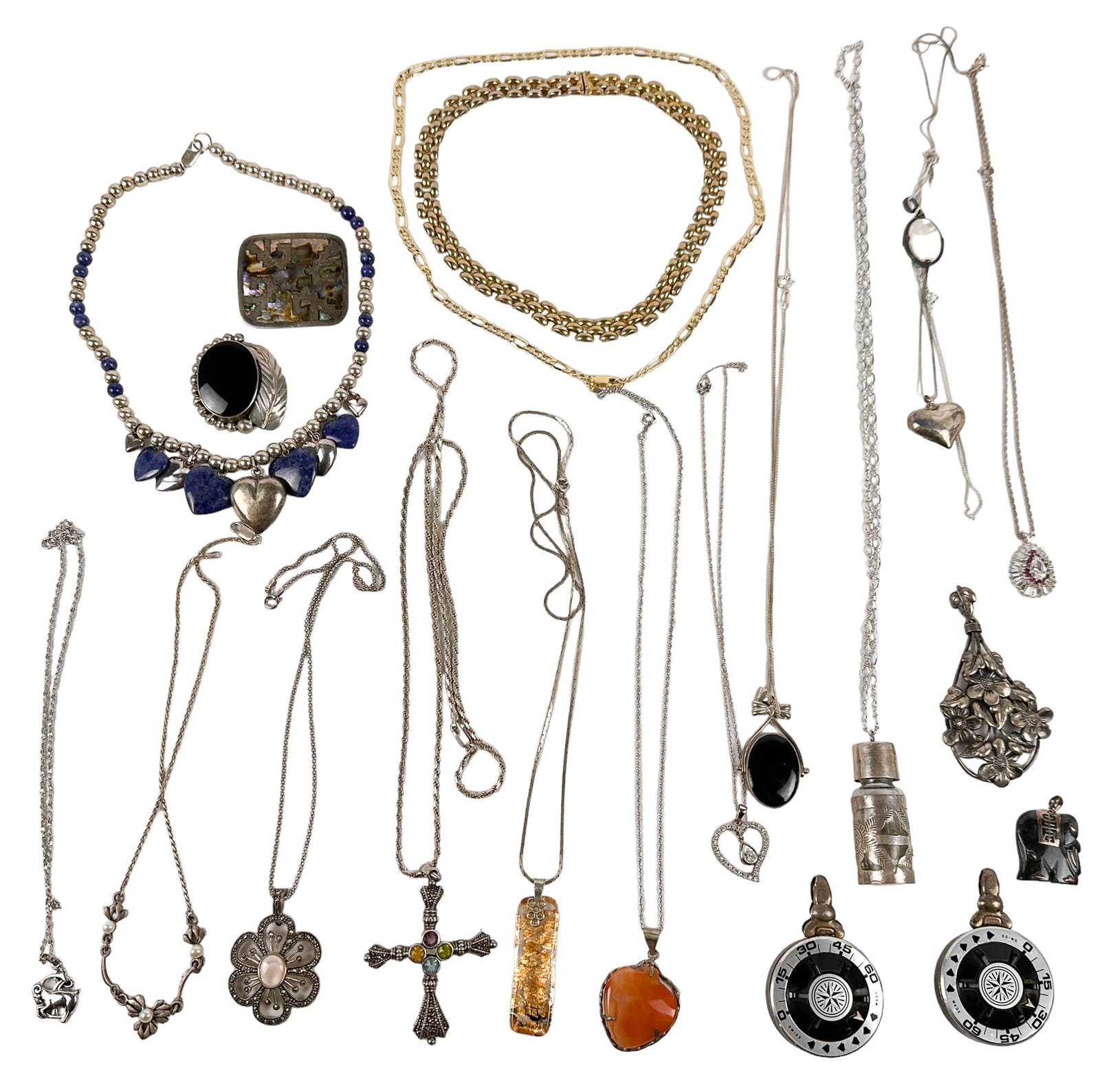 Sterling Silver Pendant & Necklace 32pc ESTATE LOT (1 of 5)