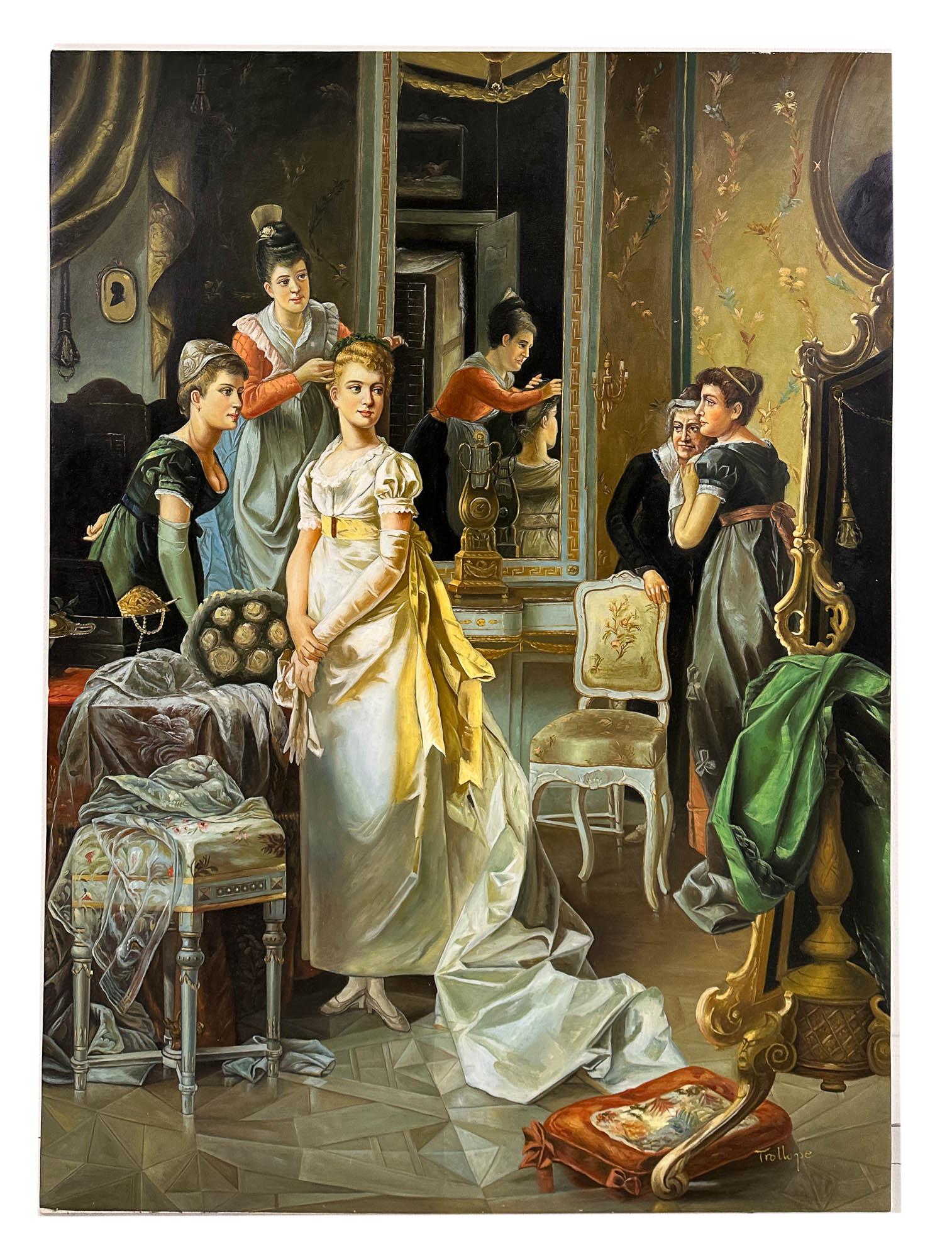 Oil painting After Carl Herpfer Signed Trollope (1 of 5)