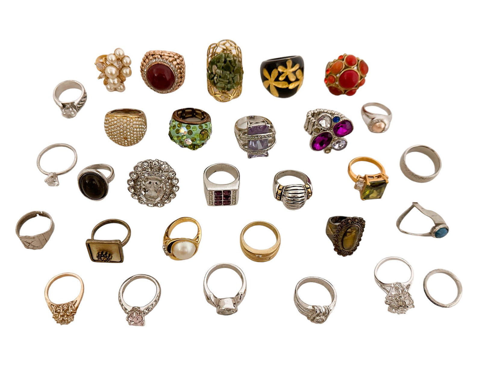 Estate Collection Costume Jewelry Rings 30pc LOT (1 of 5)