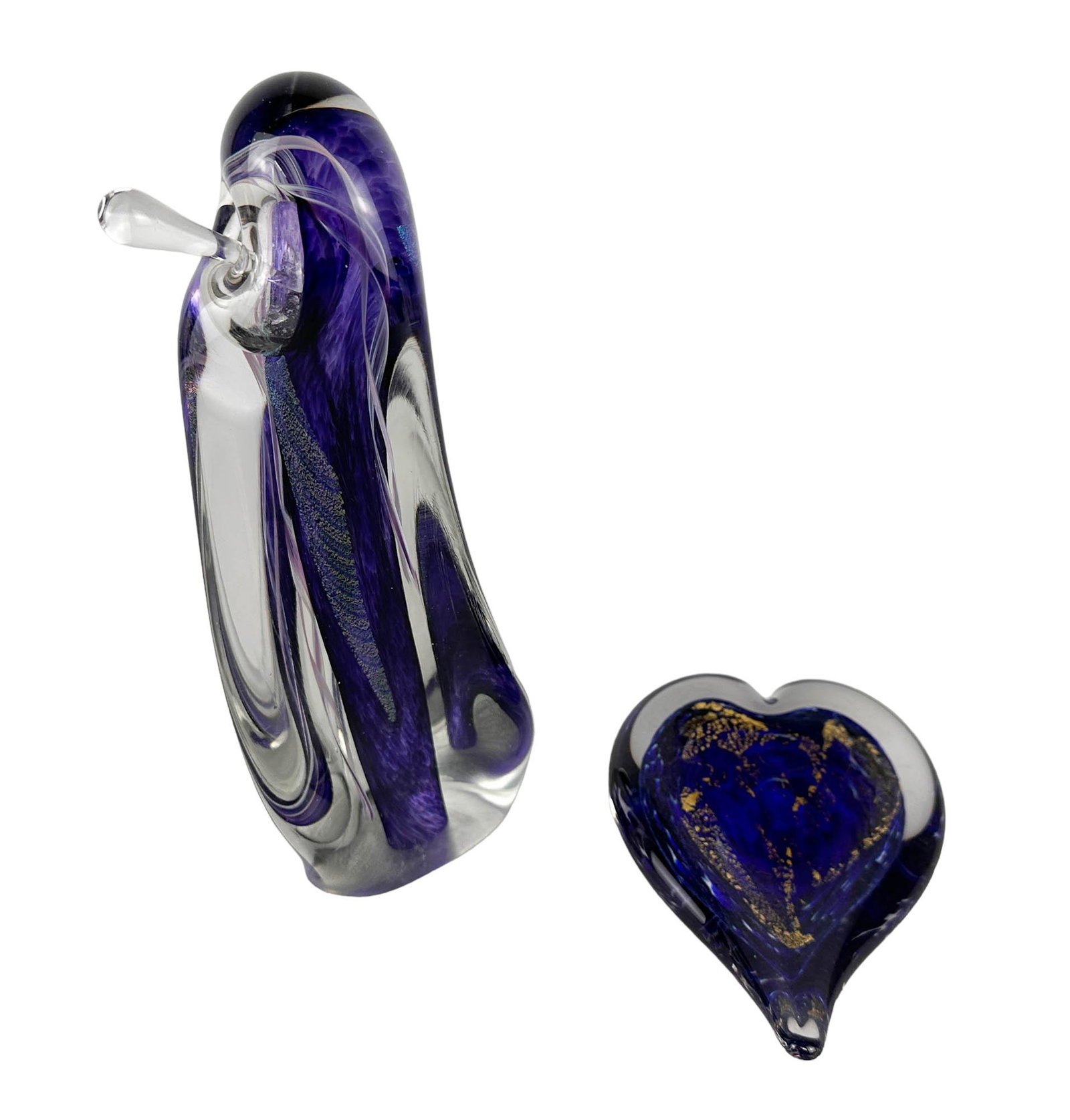 Studio Glass Heart Paperweight & Free From Bottle (1 of 8)