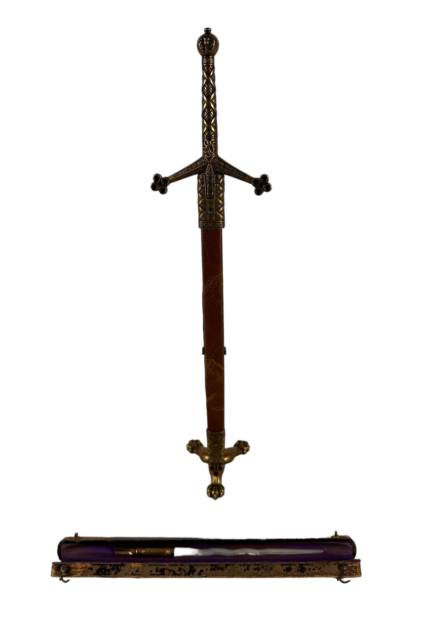 19C Fountain Pen & Sword Letter Opener 2pc LOT (1 of 7)