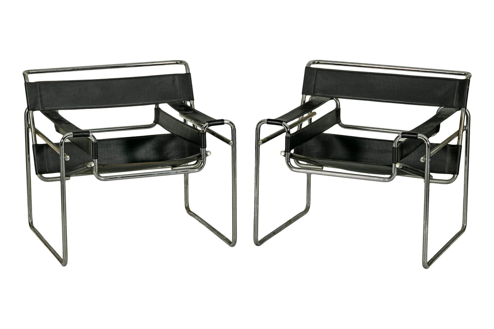 Wassily B3 Style Modern Leather Steel Club Chairs (1 of 5)