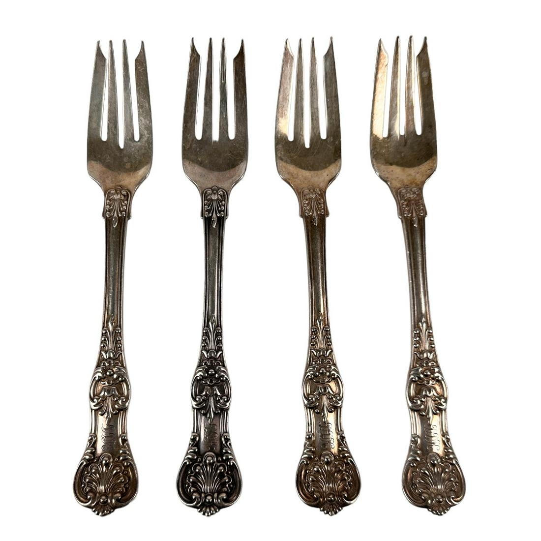 Tiffany Co Sterling English King Salad Forks LOT (1 of 4)