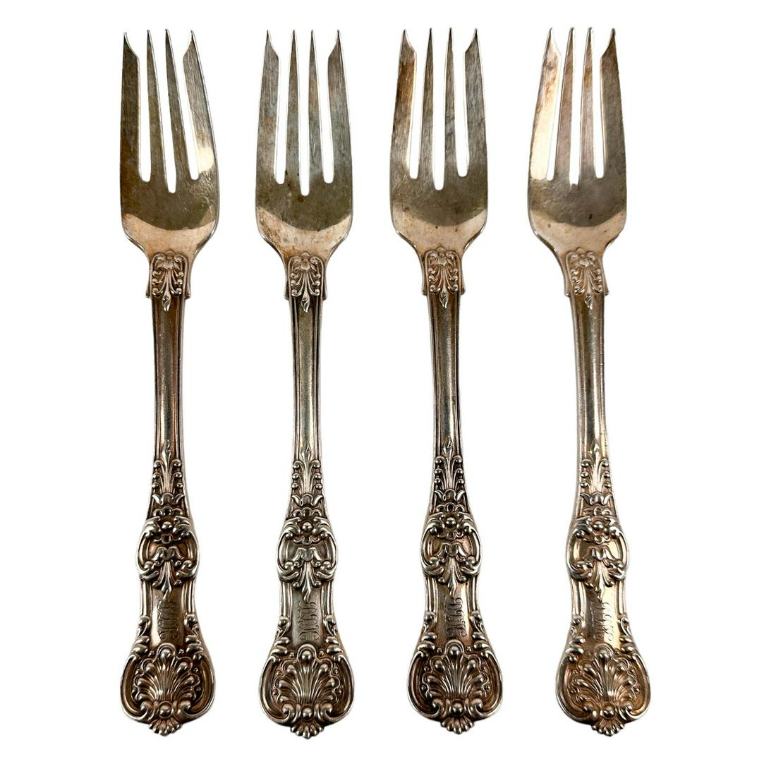 Tiffany Co Sterling English King Salad Forks LOT (1 of 4)