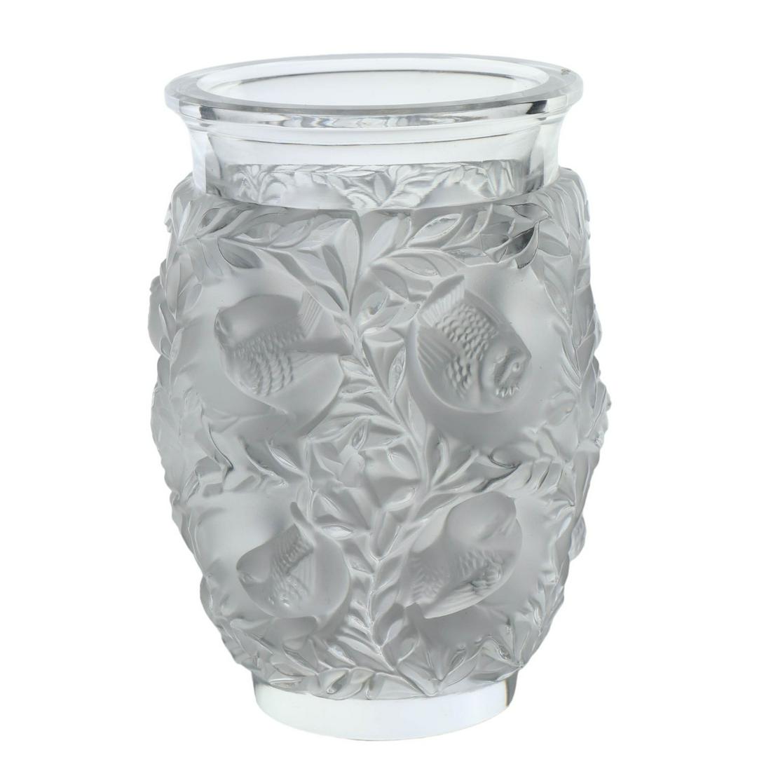 Lalique Crystal Bagatelle Finch Bird Floral Vase (1 of 4)