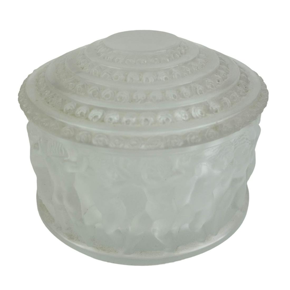 Lalique French Crystal Enfants Art Deco Powder Box (1 of 4)