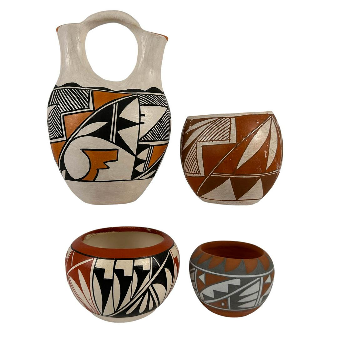 4 Southwestern Native American Indian Pottery LOT (1 of 6)