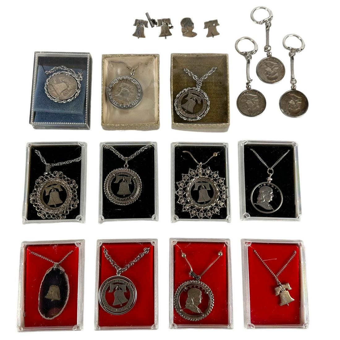 US Half Dollar Necklace Pendant Keychain LOT (1 of 6)