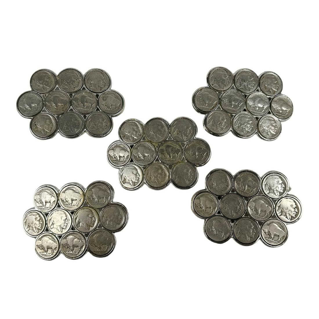 Buffalo Indian Head Nickel US Coin Belt Buckle 5pc (1 of 2)