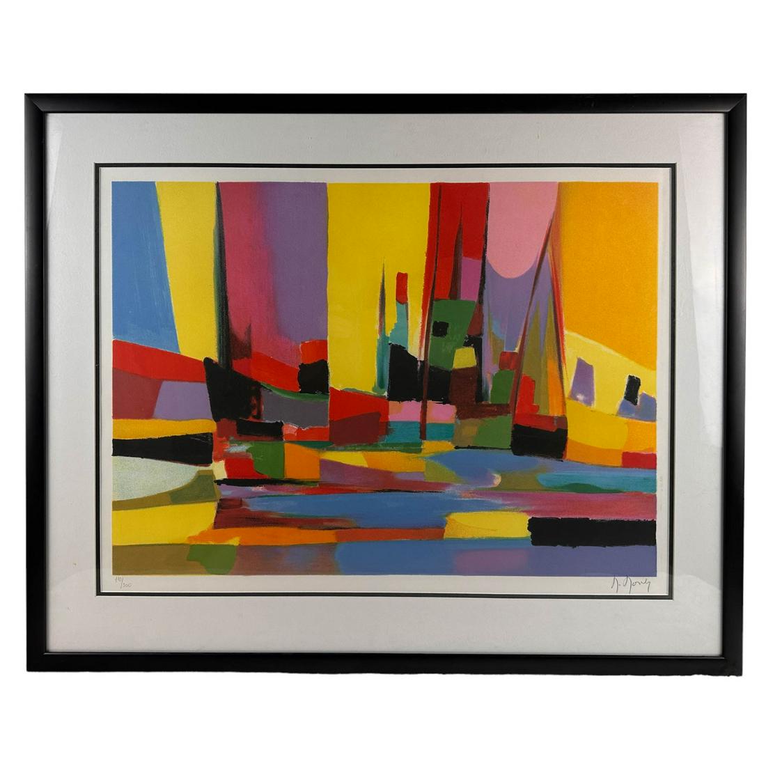 Marcel Mouly 1918-2008 Abstract Colored Lithograph (1 of 6)